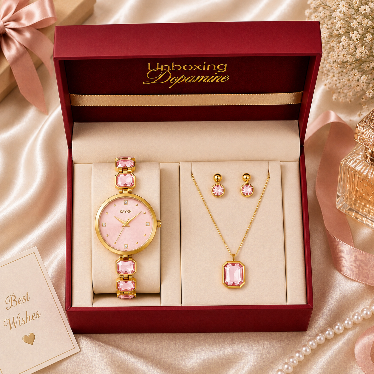Celestique Edition Watch & Jewelry Set for Her - Pink – Kayxn