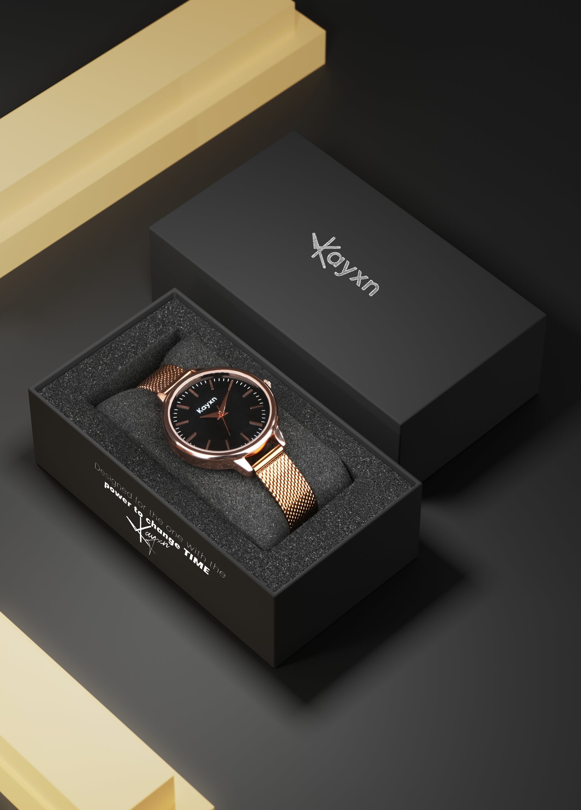 Starlit Embellished Dial Analogue Wrist Watch For Women - Rose Gold