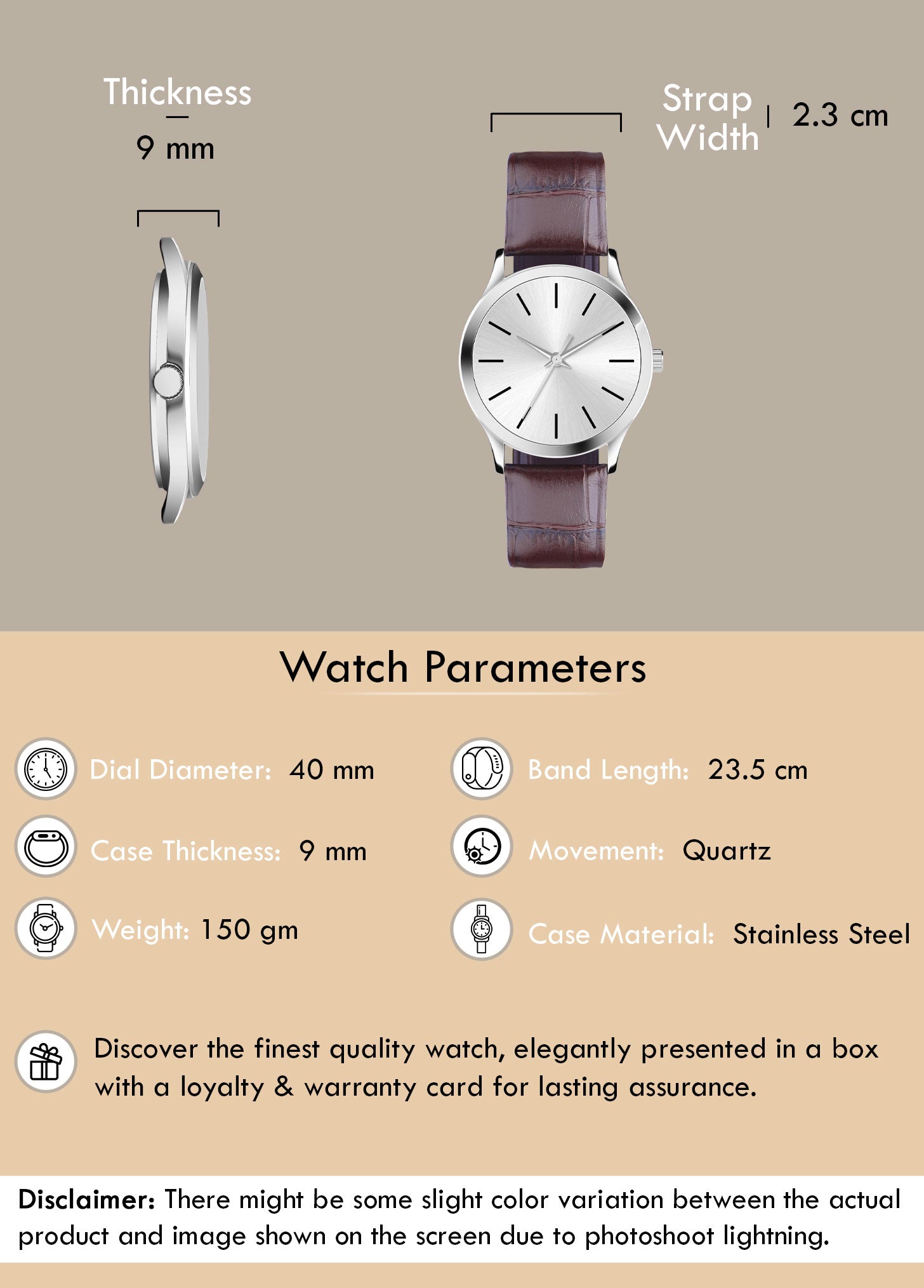 Pristine Classic Dial Analogue Wrist Watch For Men