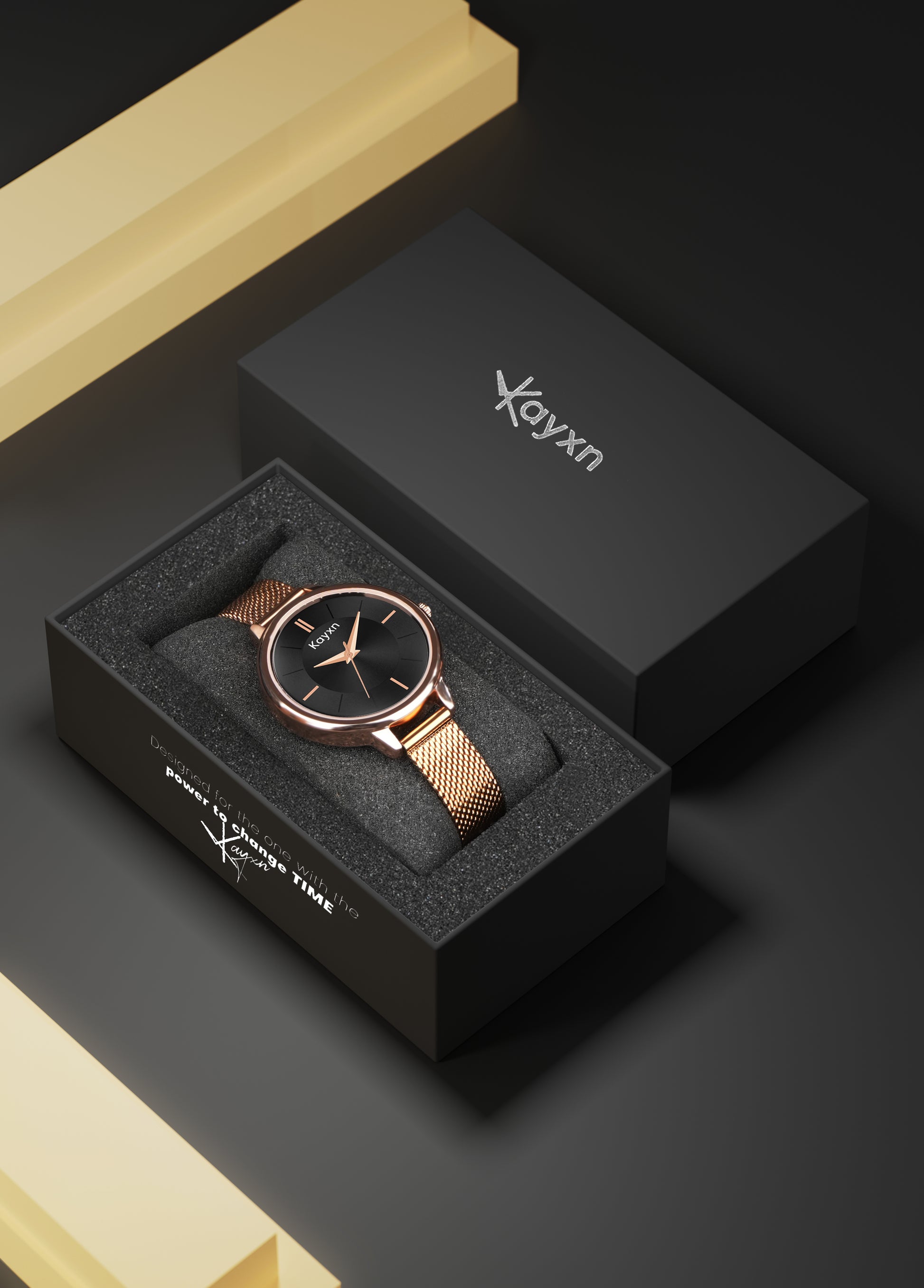 Eclipse Embellished Dial Analogue Watch For Women - Rose Gold