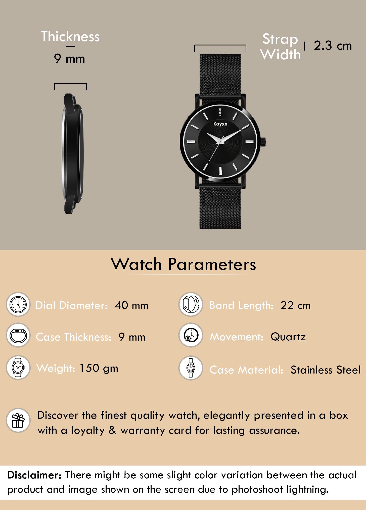 Monarch Classic Analogue Dial Mesh Strap Watch For Men