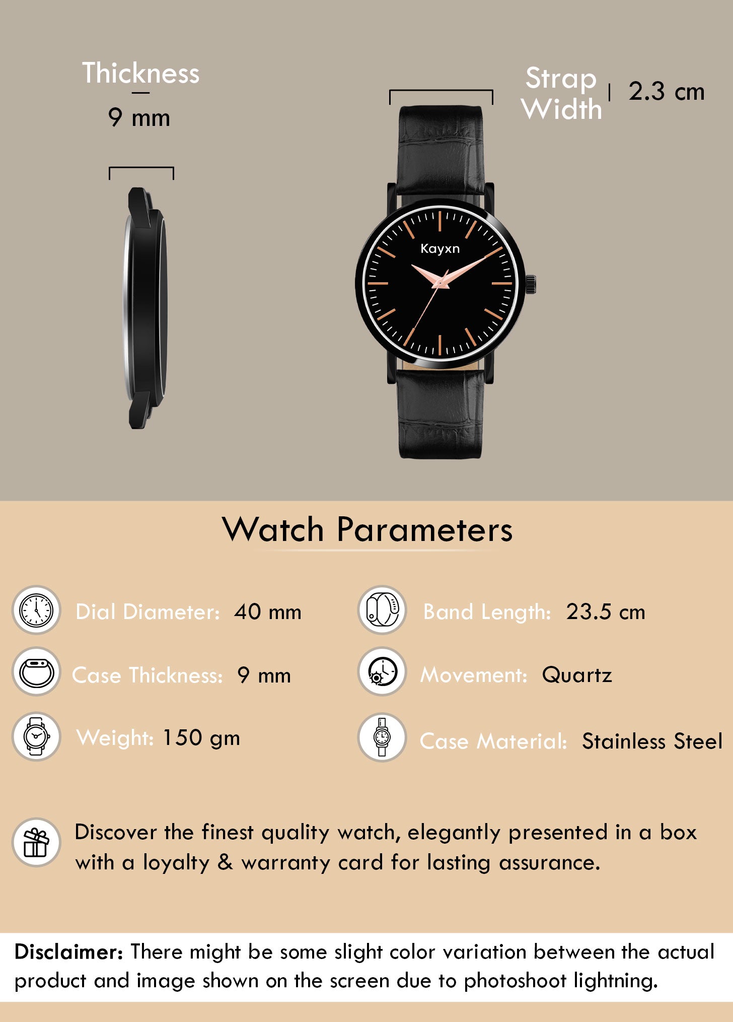 Lunaris Analogue Dial Leather Strap Watch For Men