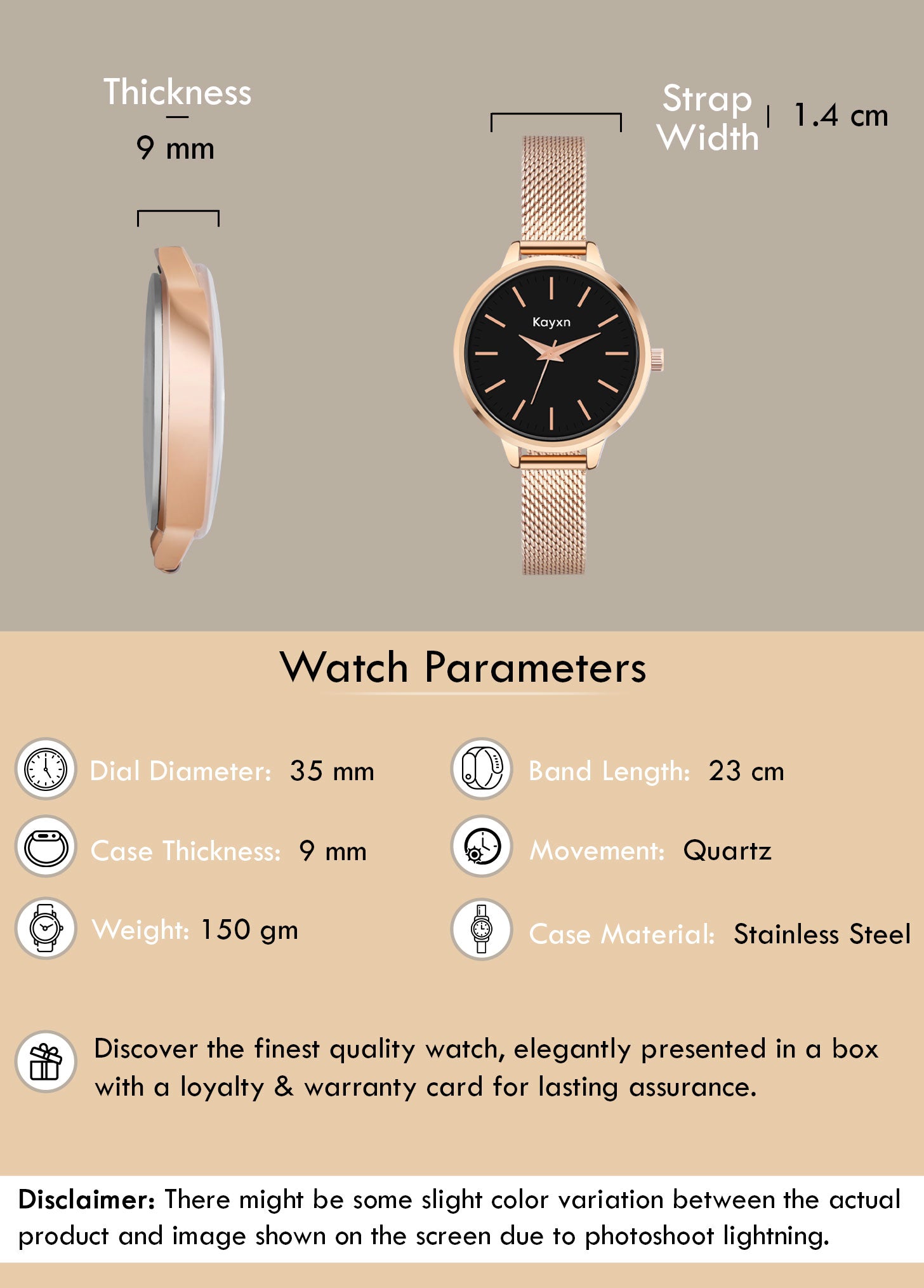 Starlit Embellished Dial Analogue Wrist Watch For Women - Rose Gold