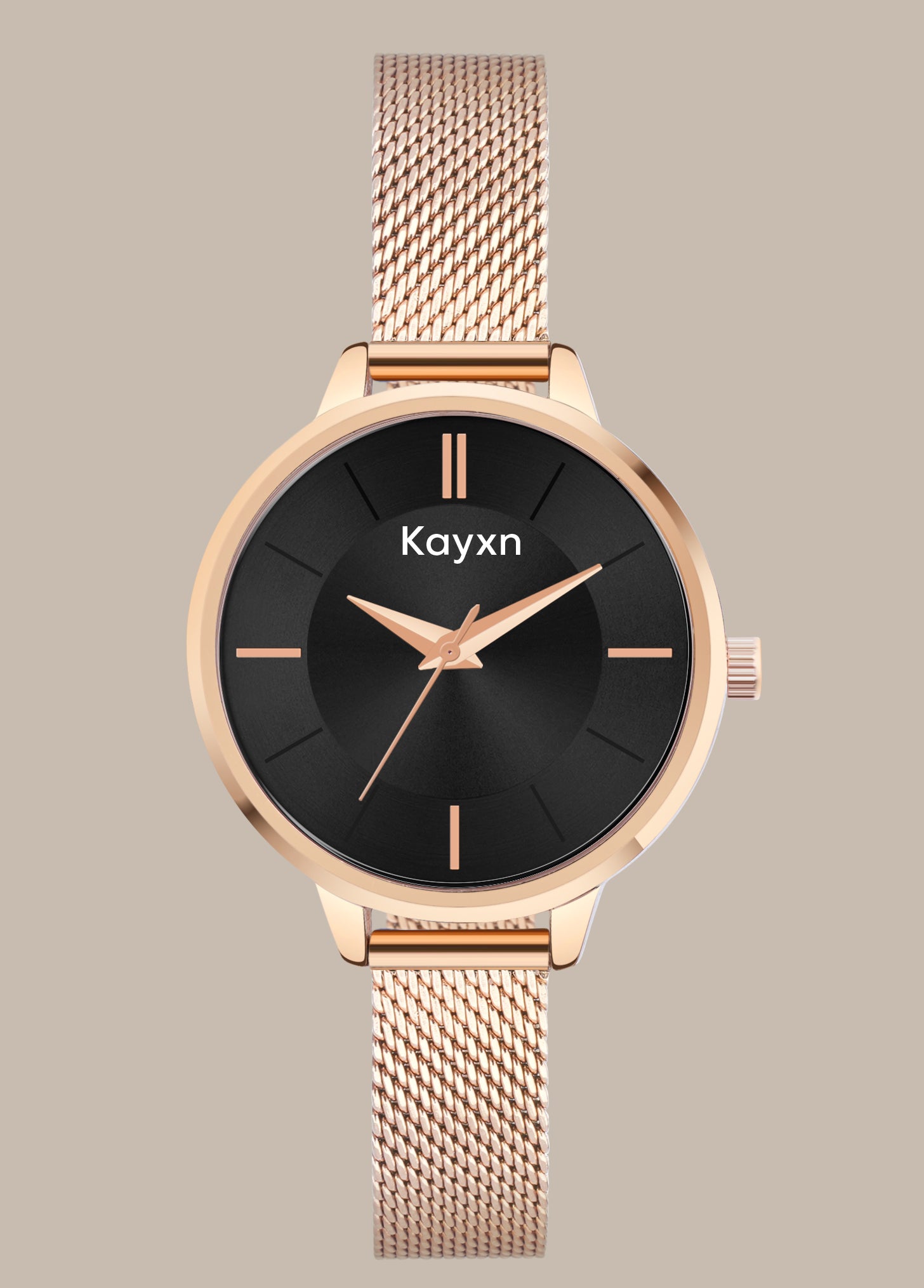 Eclipse Embellished Dial Analogue Watch For Women - Rose Gold