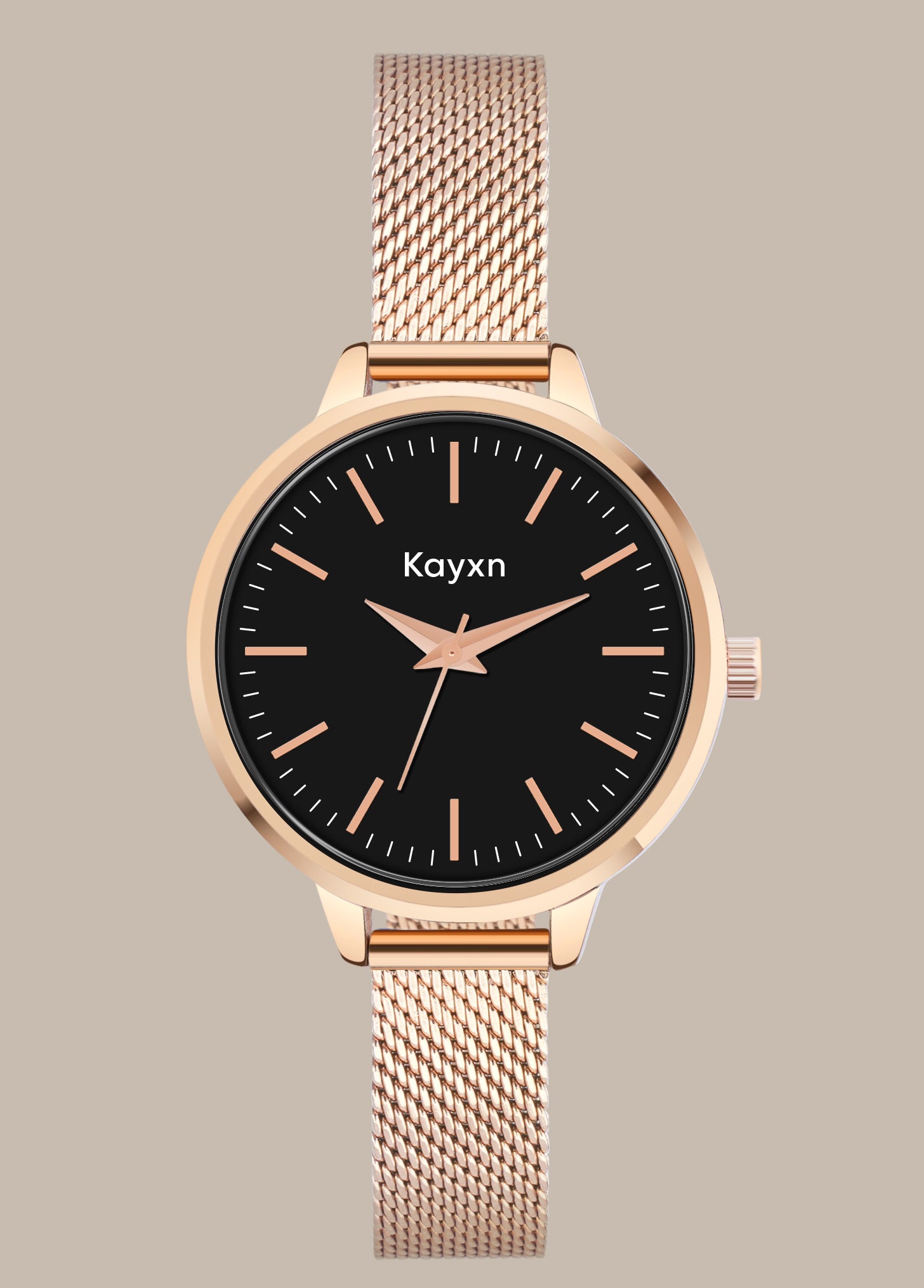 Starlit Embellished Dial Analogue Wrist Watch For Women - Rose Gold