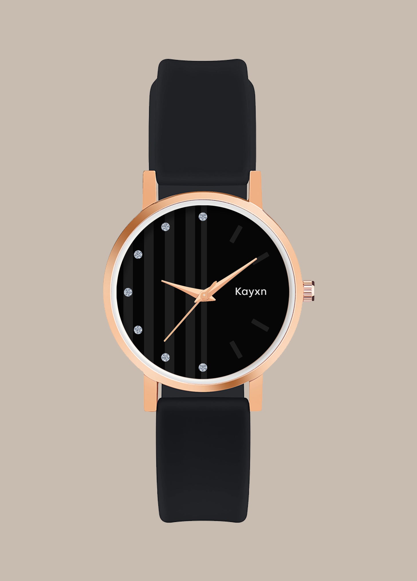 Aureva Embellished Rose Gold Dial Analogue Watch For Women