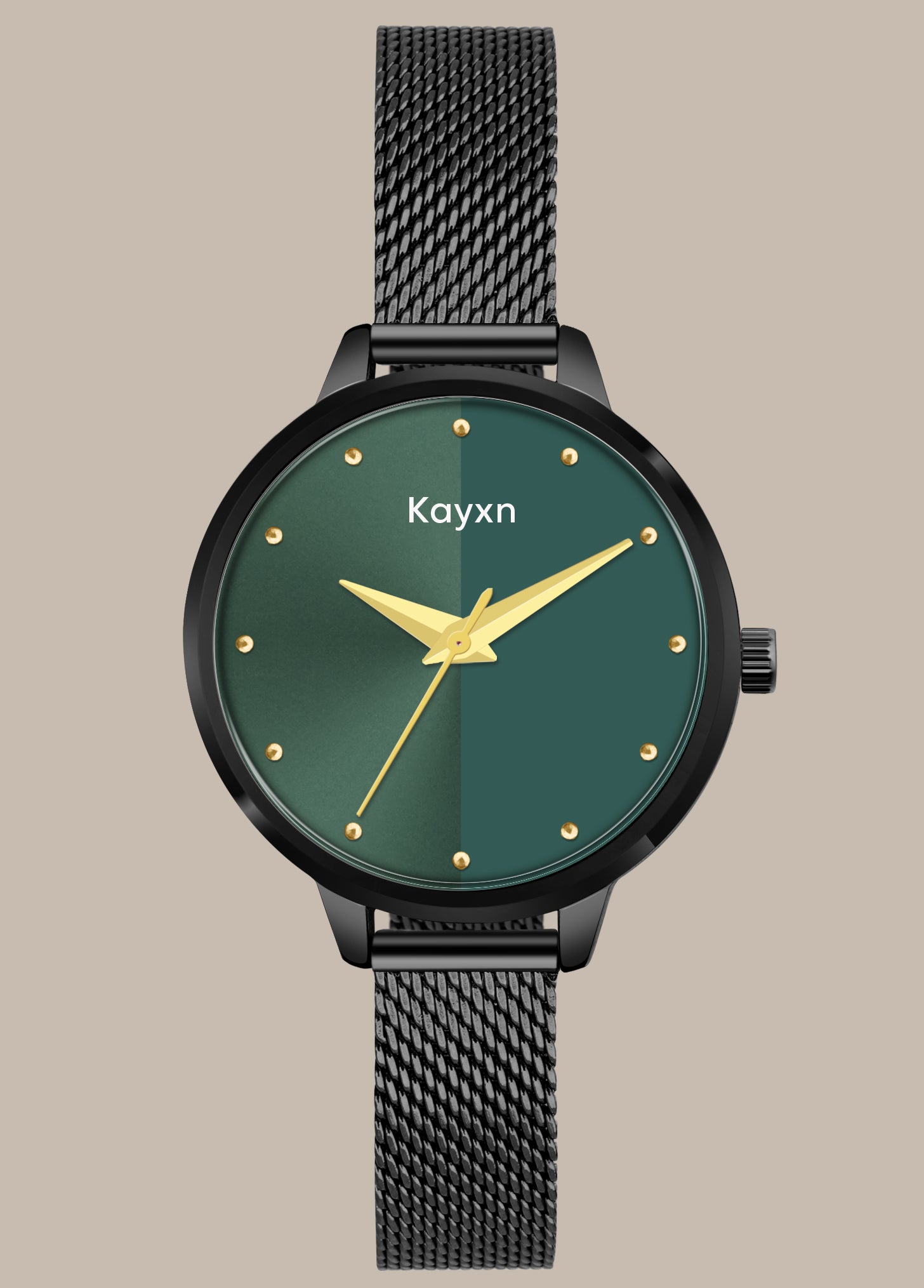 Jade Embellished Dial Analogue Watch For Women - Black