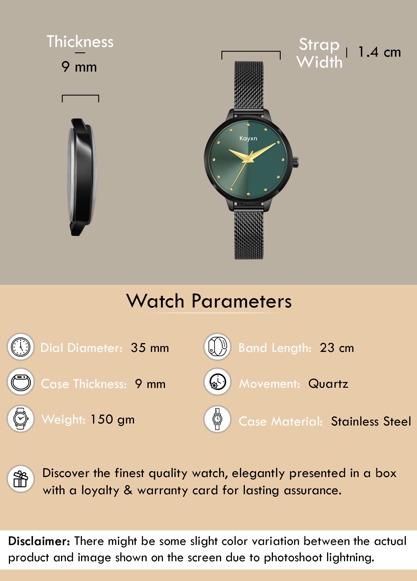 Jade Embellished Dial Analogue Watch For Women - Black