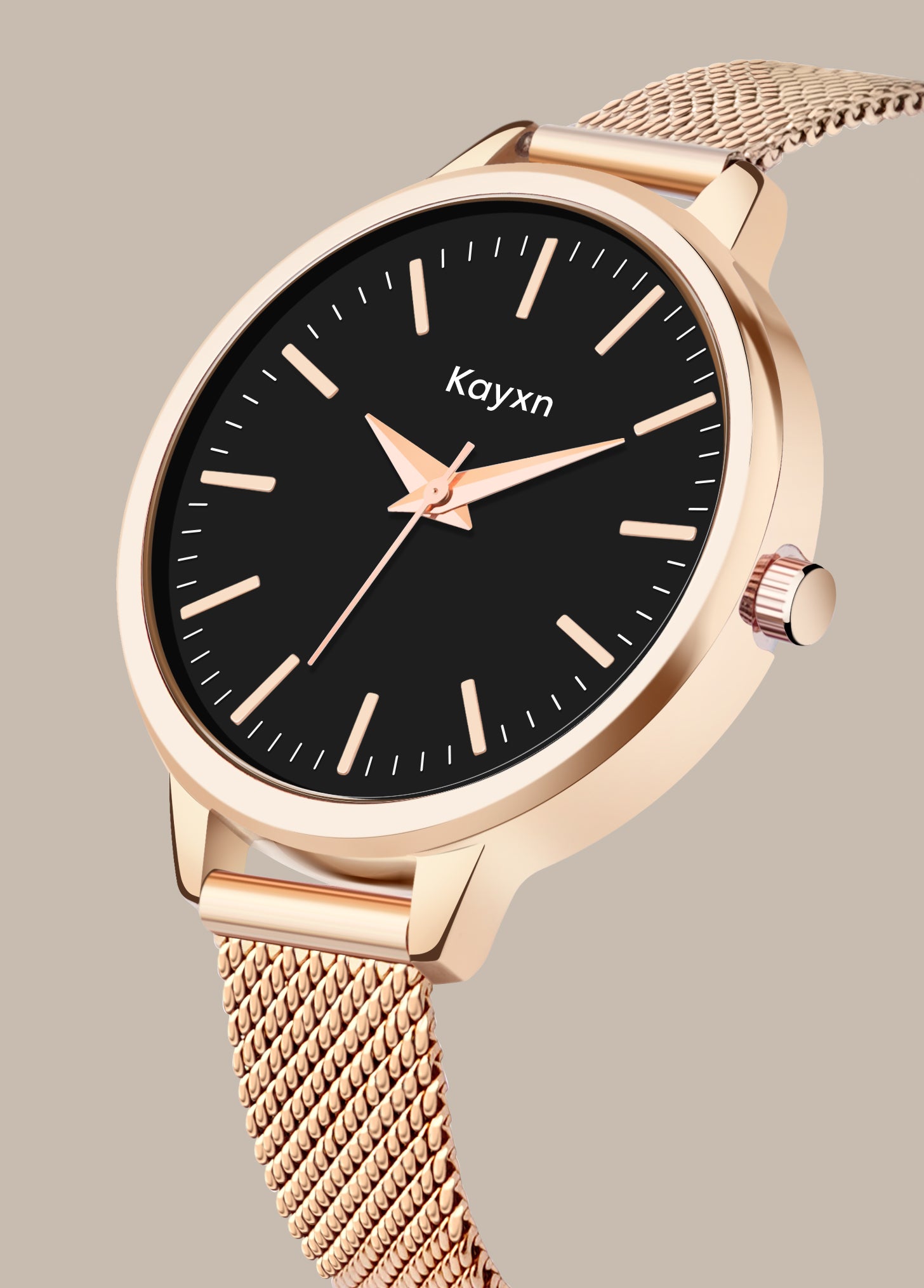 Starlit Embellished Dial Analogue Wrist Watch For Women - Rose Gold
