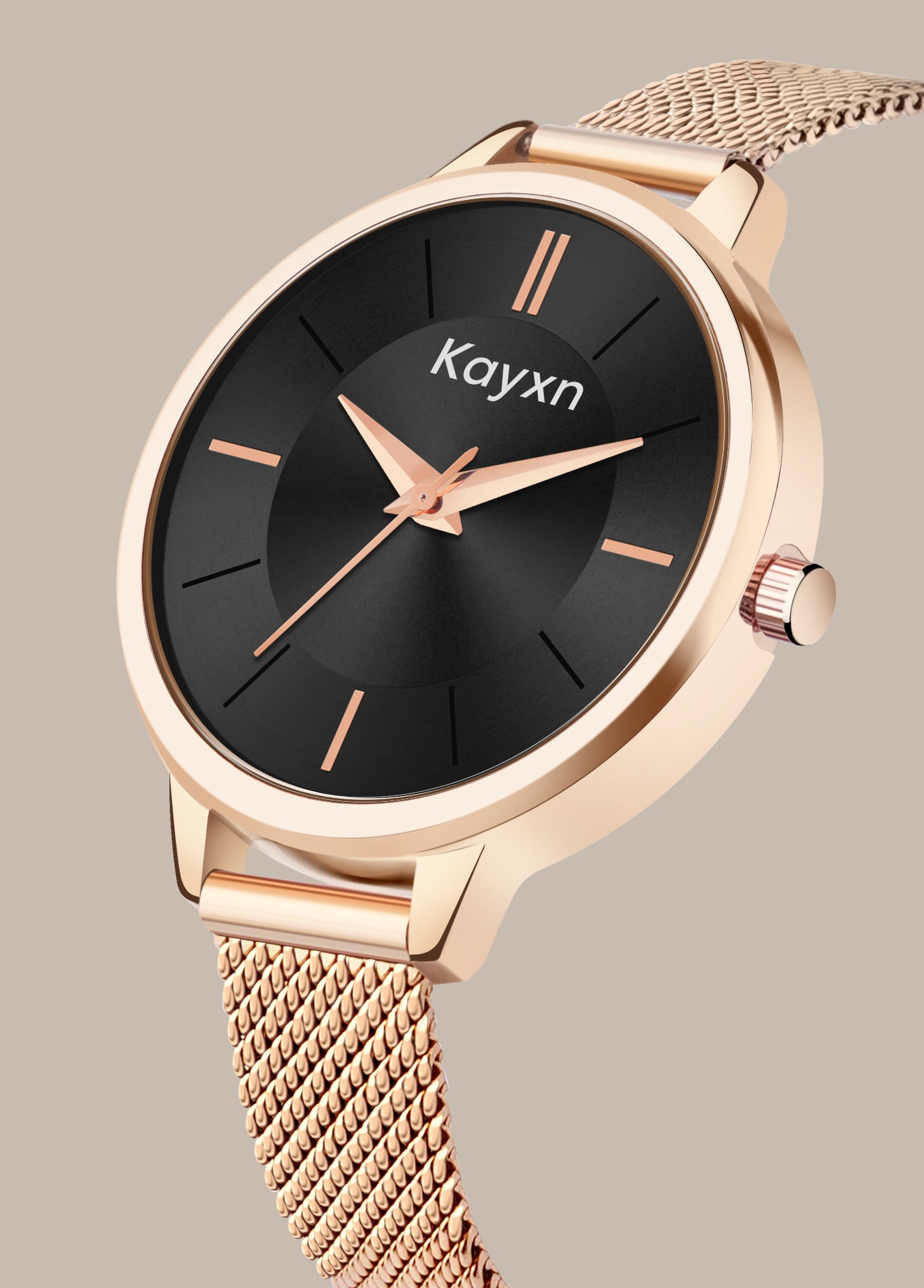 Eclipse Embellished Dial Analogue Watch For Women - Rose Gold