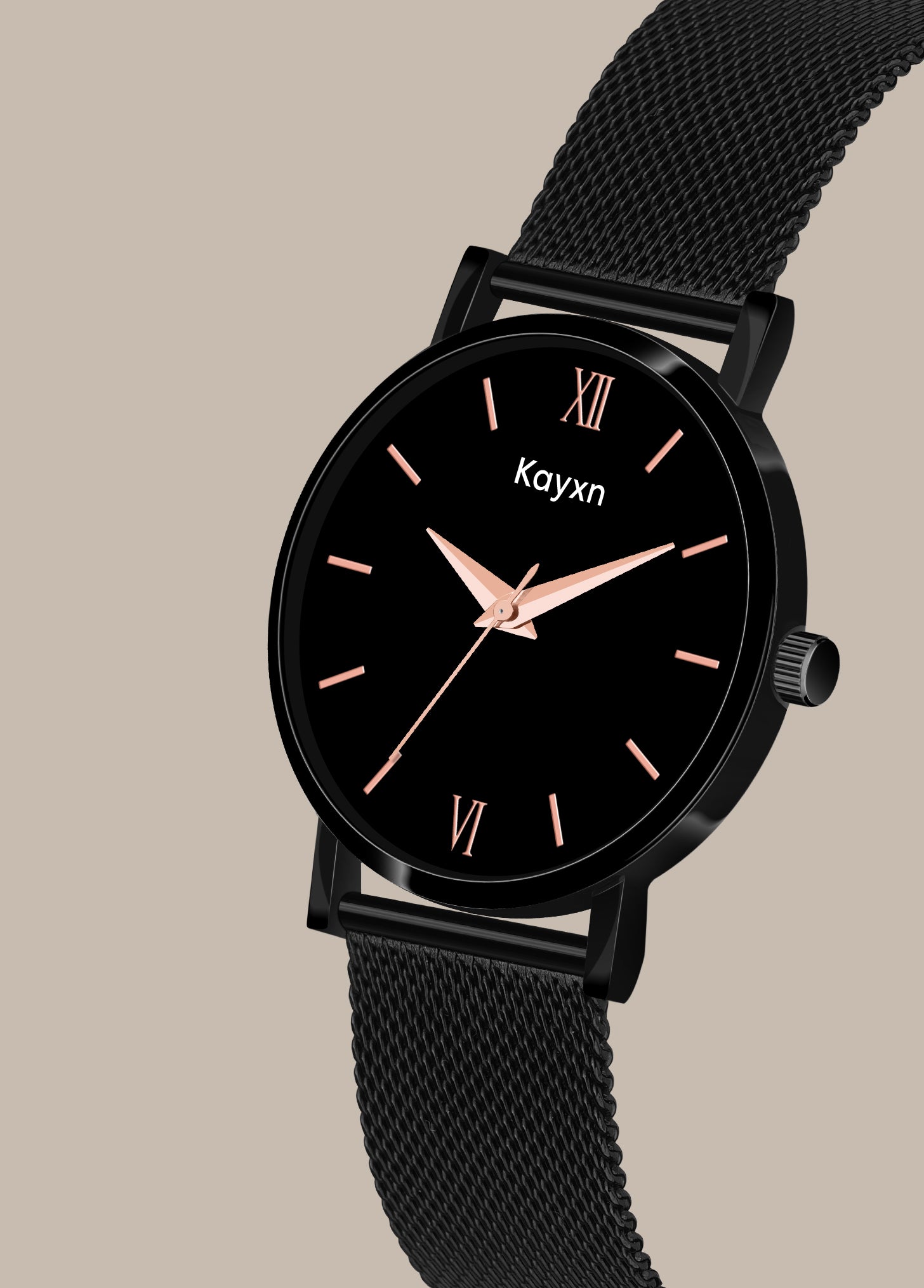 Velar Black Analogue Dial Mesh Strap Watch For Men