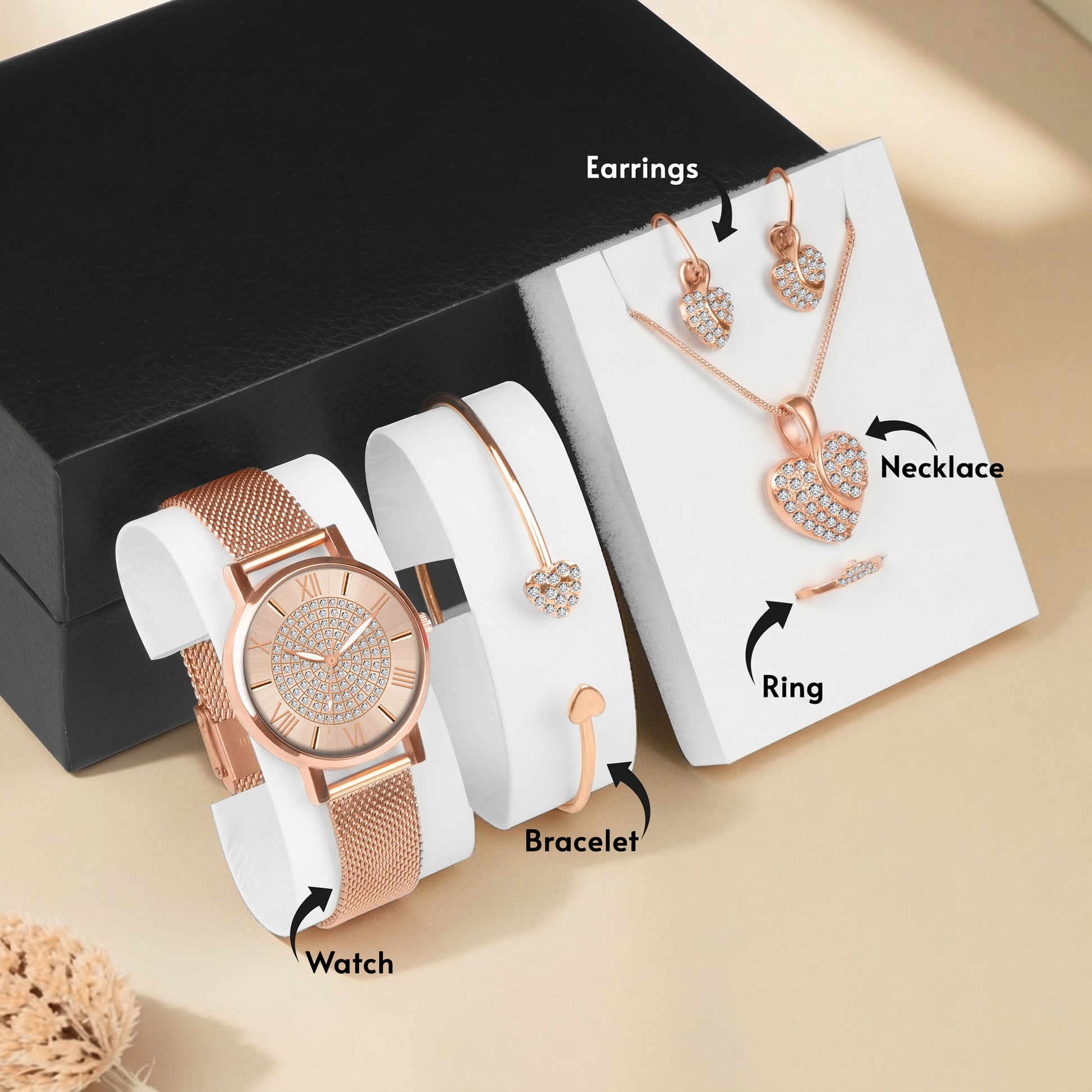 Cupid Glow Wrist Watch & Jewelry Set