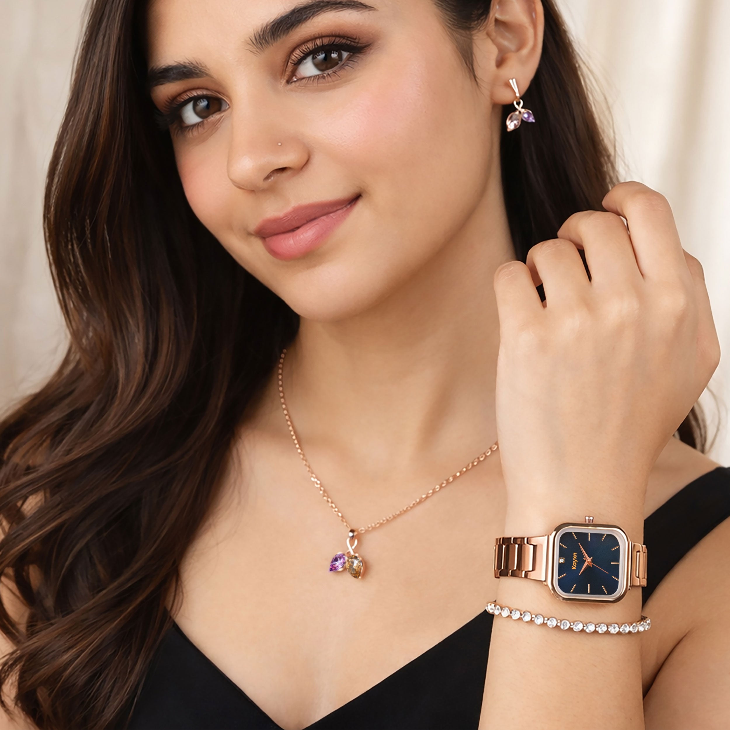 Mystic Aura Wrist Watch & Jewelry Set
