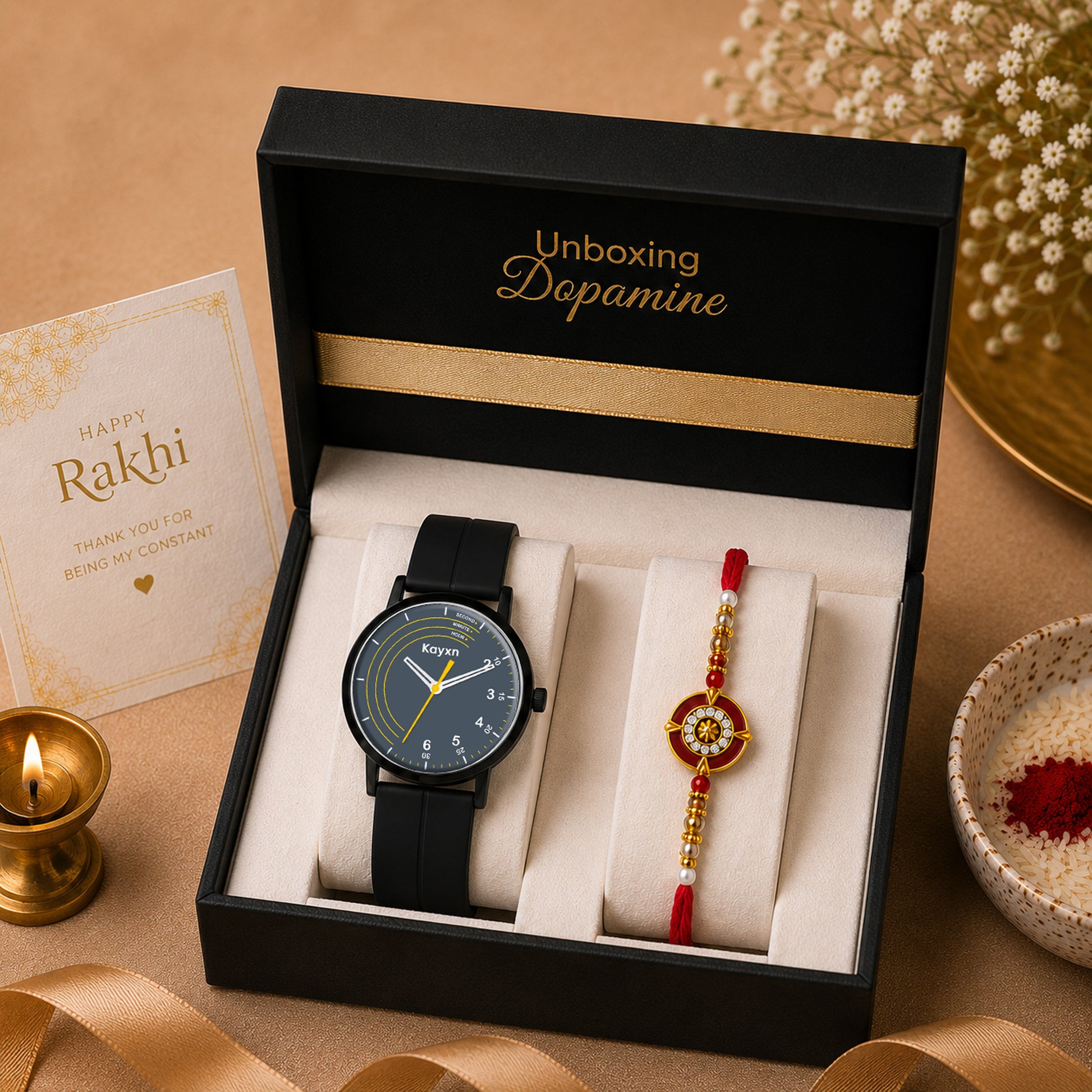 Urban Edge Watch & Rakhi Gift Set for Him