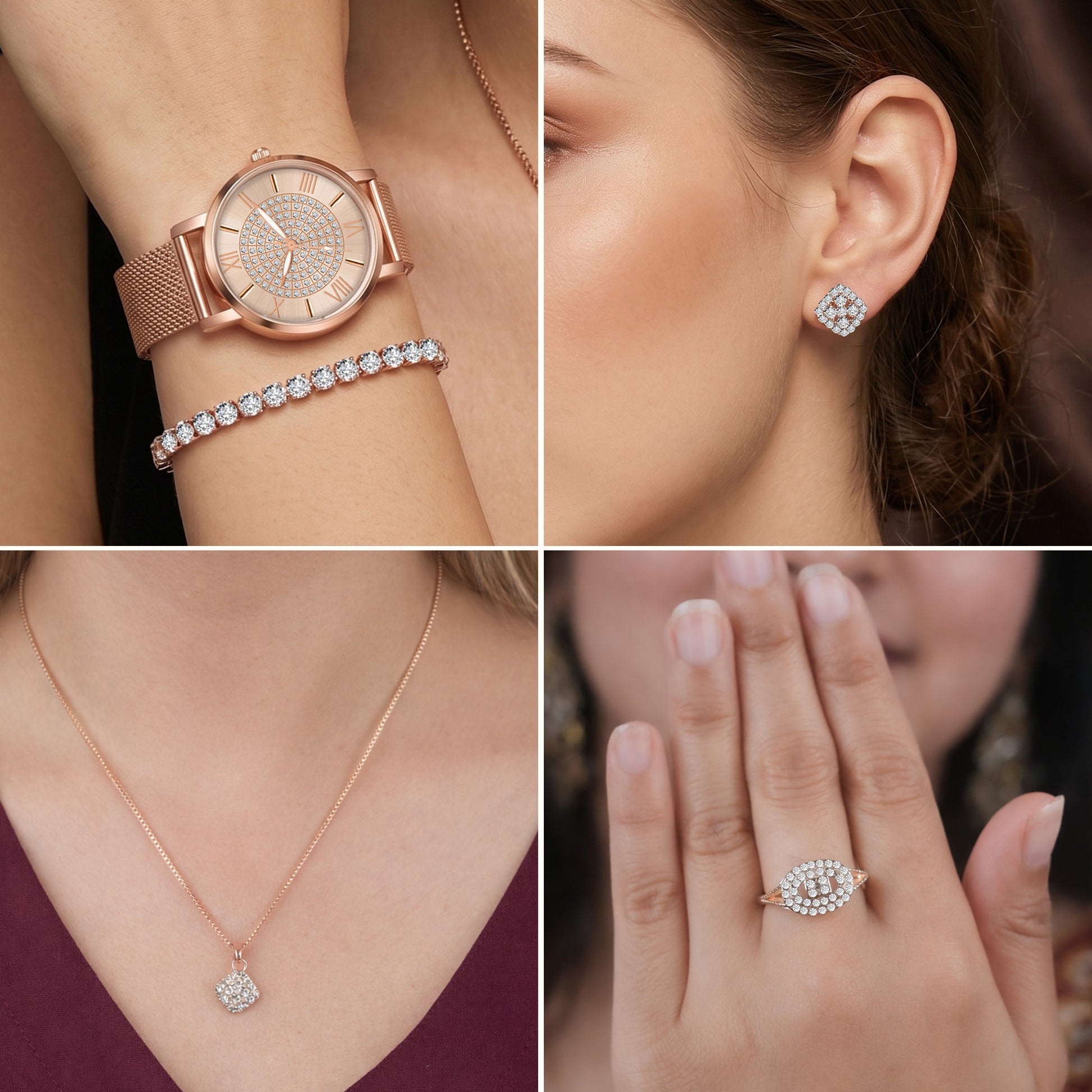 Aurora Shine Wrist Watch & Jewelry Set