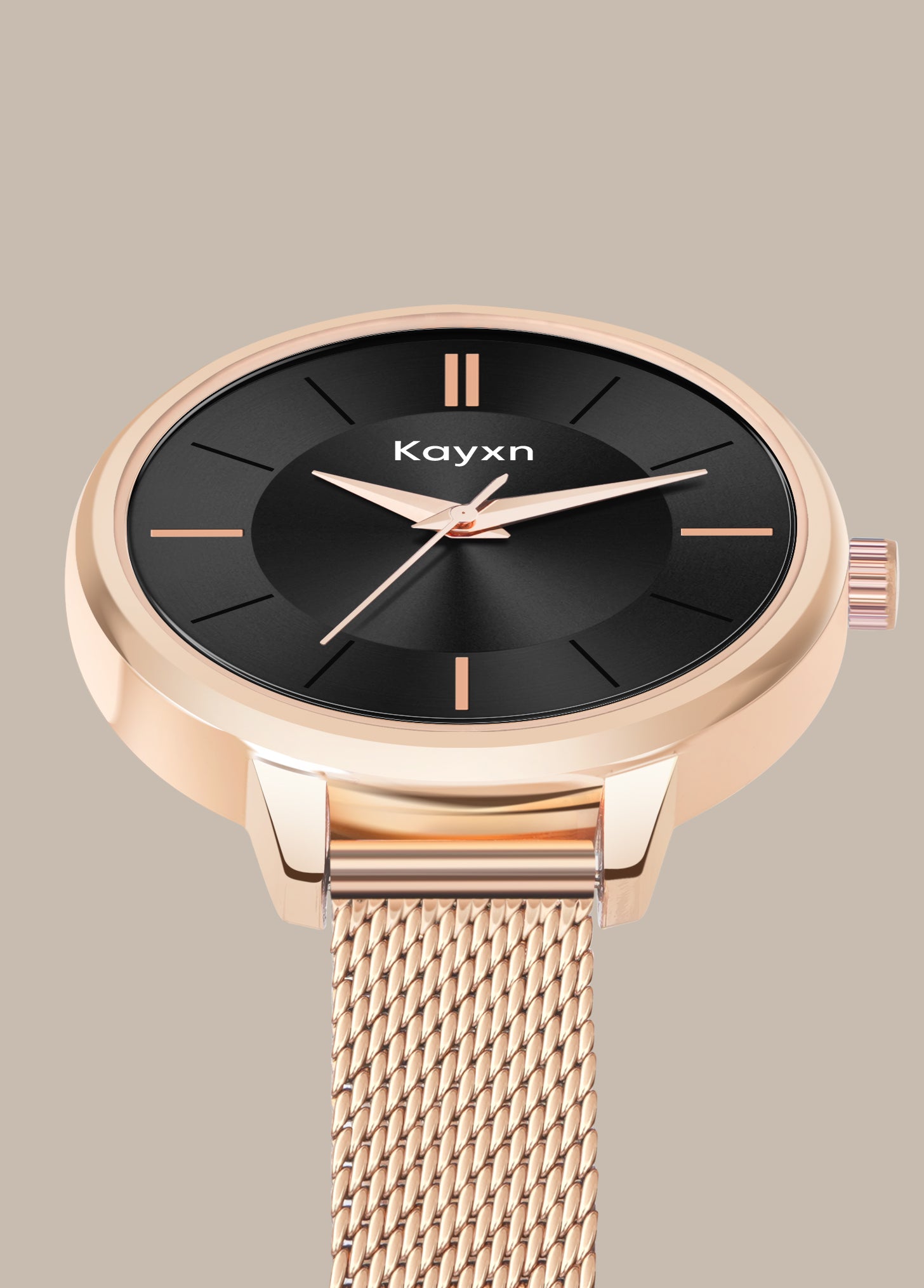 Eclipse Embellished Dial Analogue Watch For Women - Rose Gold