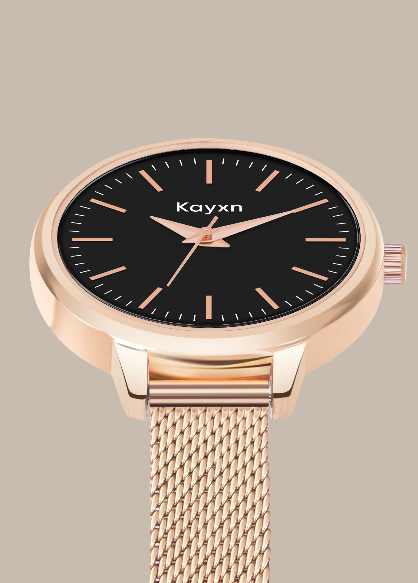 Starlit Embellished Dial Analogue Wrist Watch For Women - Rose Gold