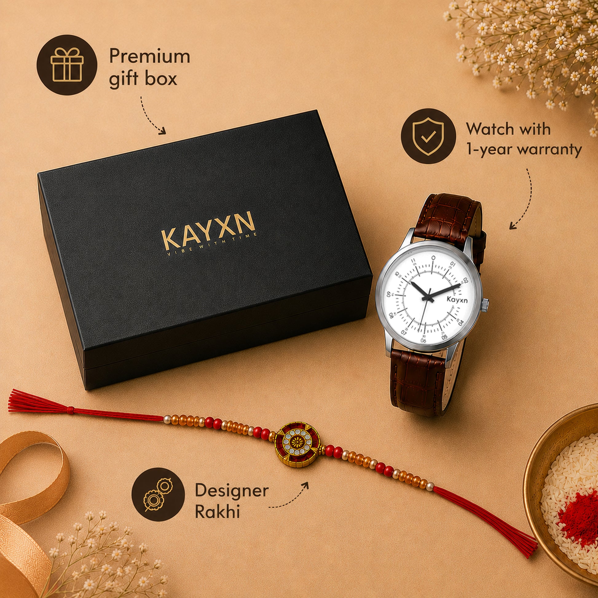 Timeless Bond Watch & Rakhi Gift for Him