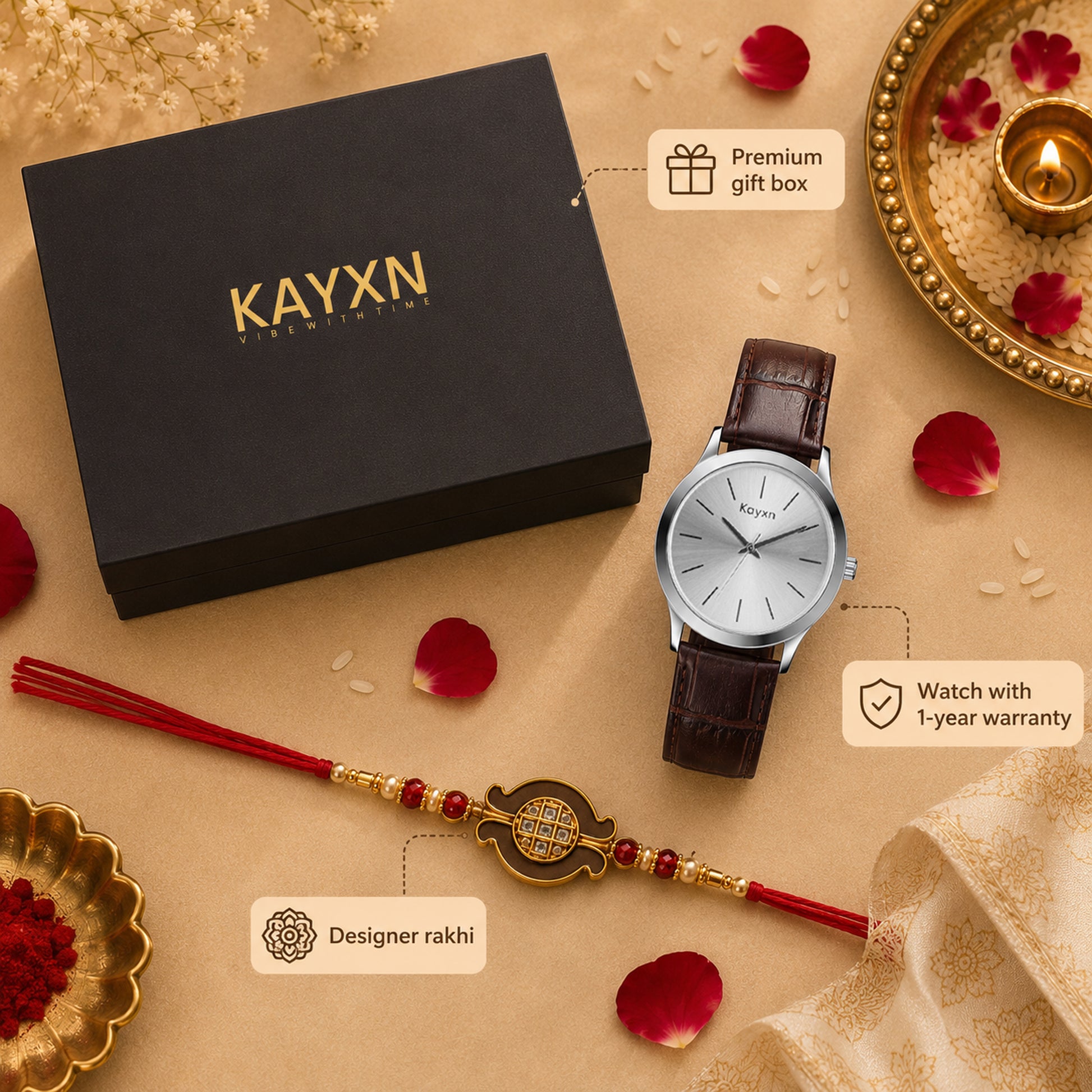 The Pristine Watch Rakhi Gift Set for Him