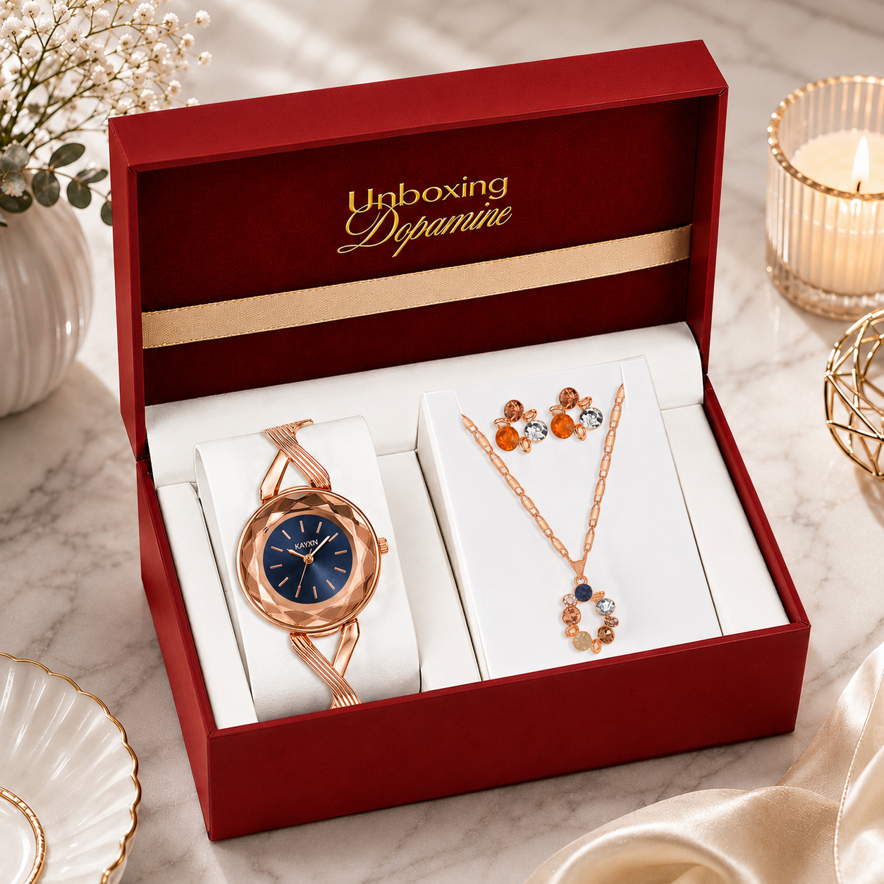 The Signature Edit Watch & Jewelry Set - Blue