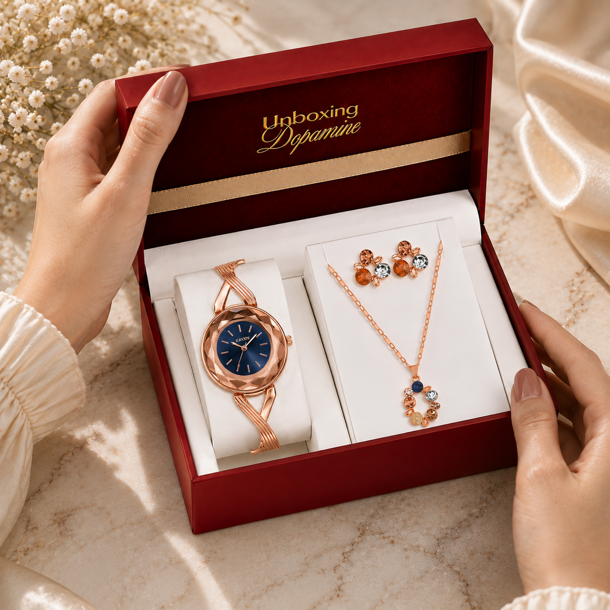 The Signature Edit Watch & Jewelry Set - Blue