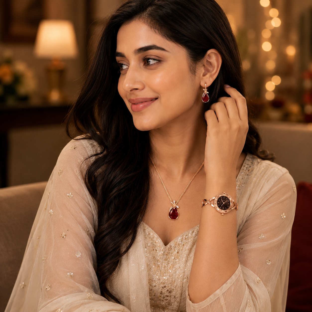 The Signature Edit Watch & Jewelry Set - Burgundy