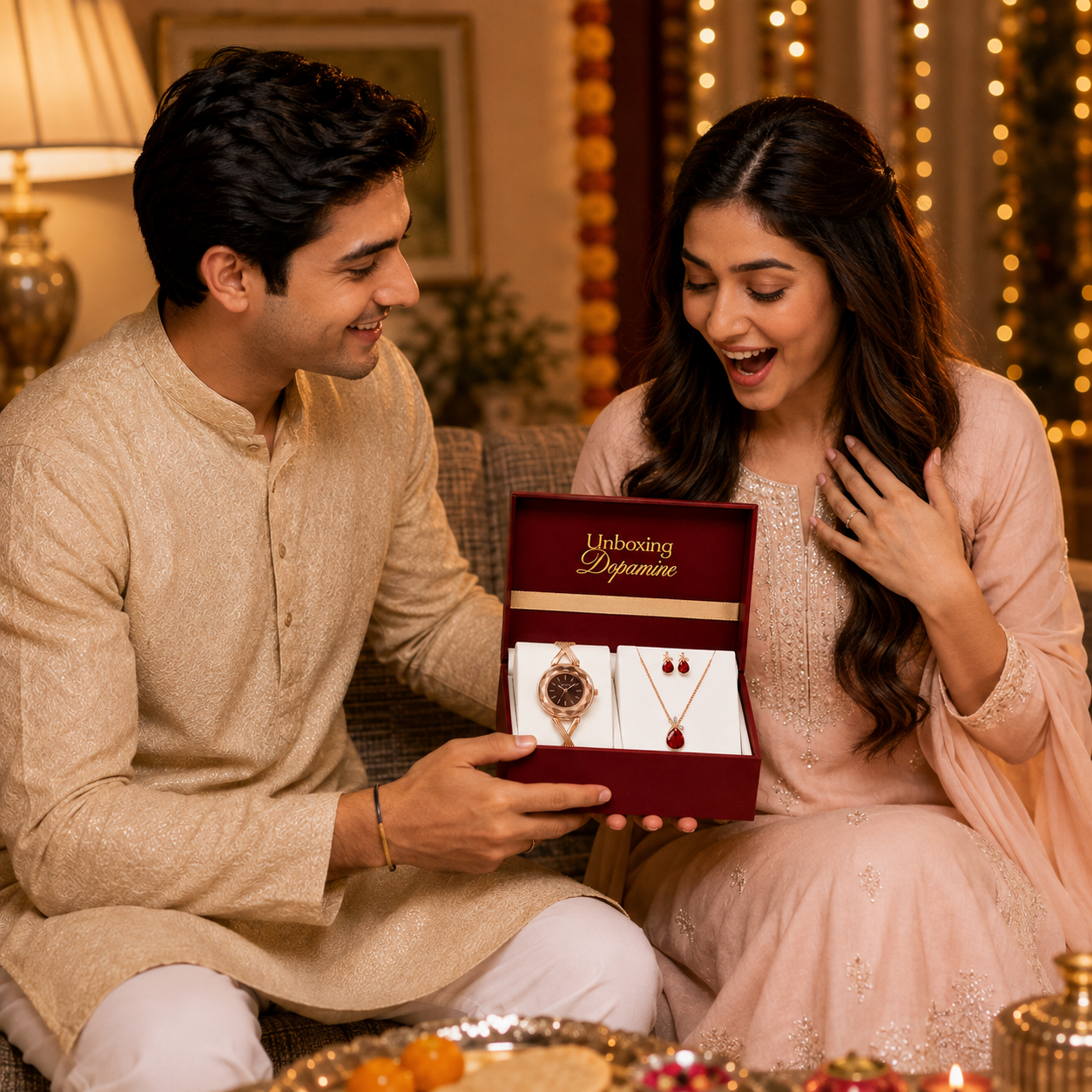 The Signature Edit Watch & Jewelry Set - Burgundy