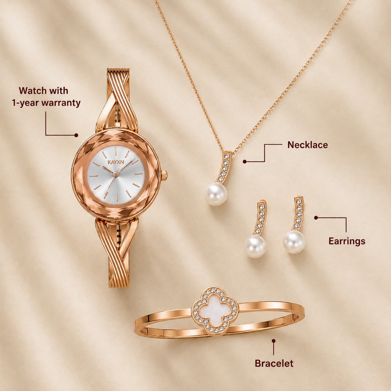 The Signature Edit Watch & Jewelry Set - White
