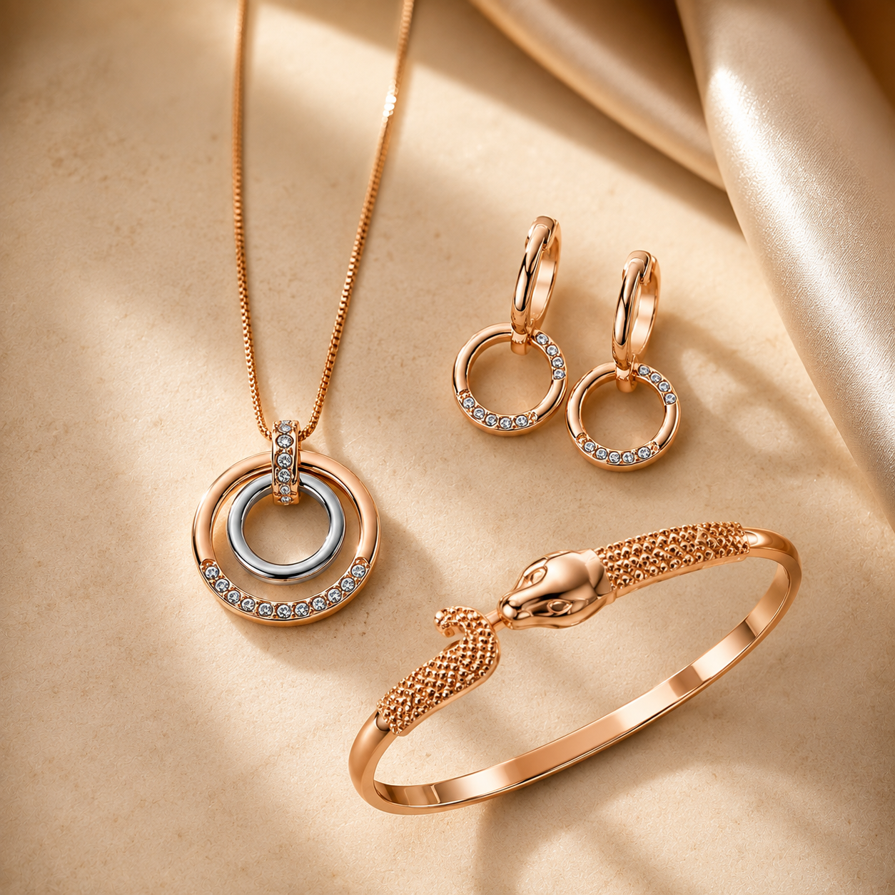 The Signature Edit Watch & Jewelry Set - Rose Gold