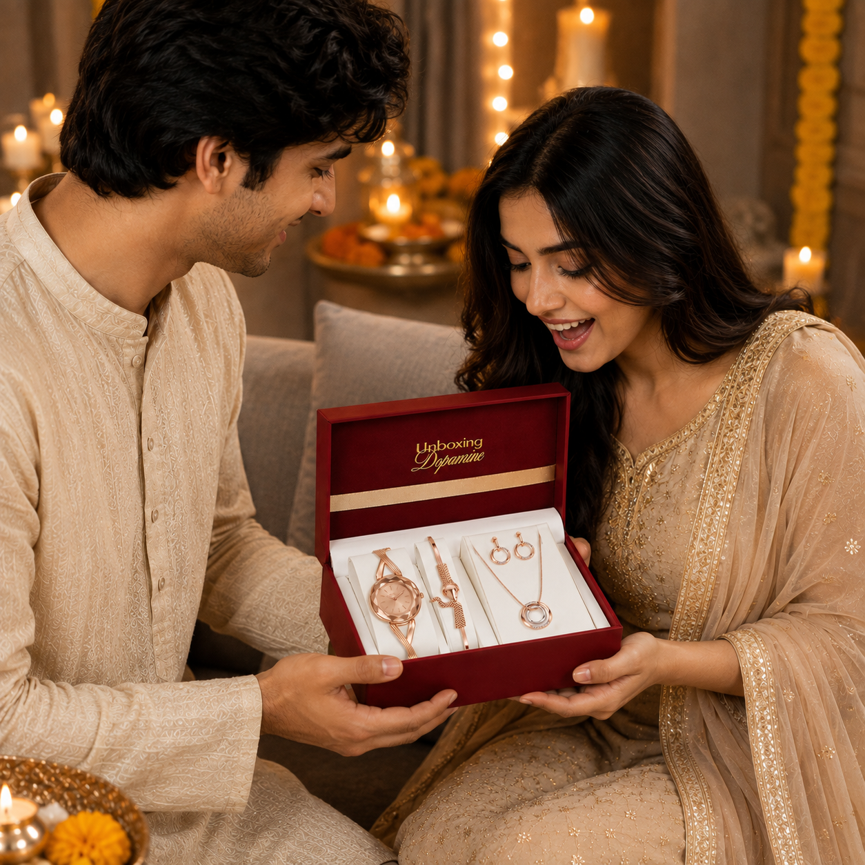 The Signature Edit Watch & Jewelry Set - Rose Gold