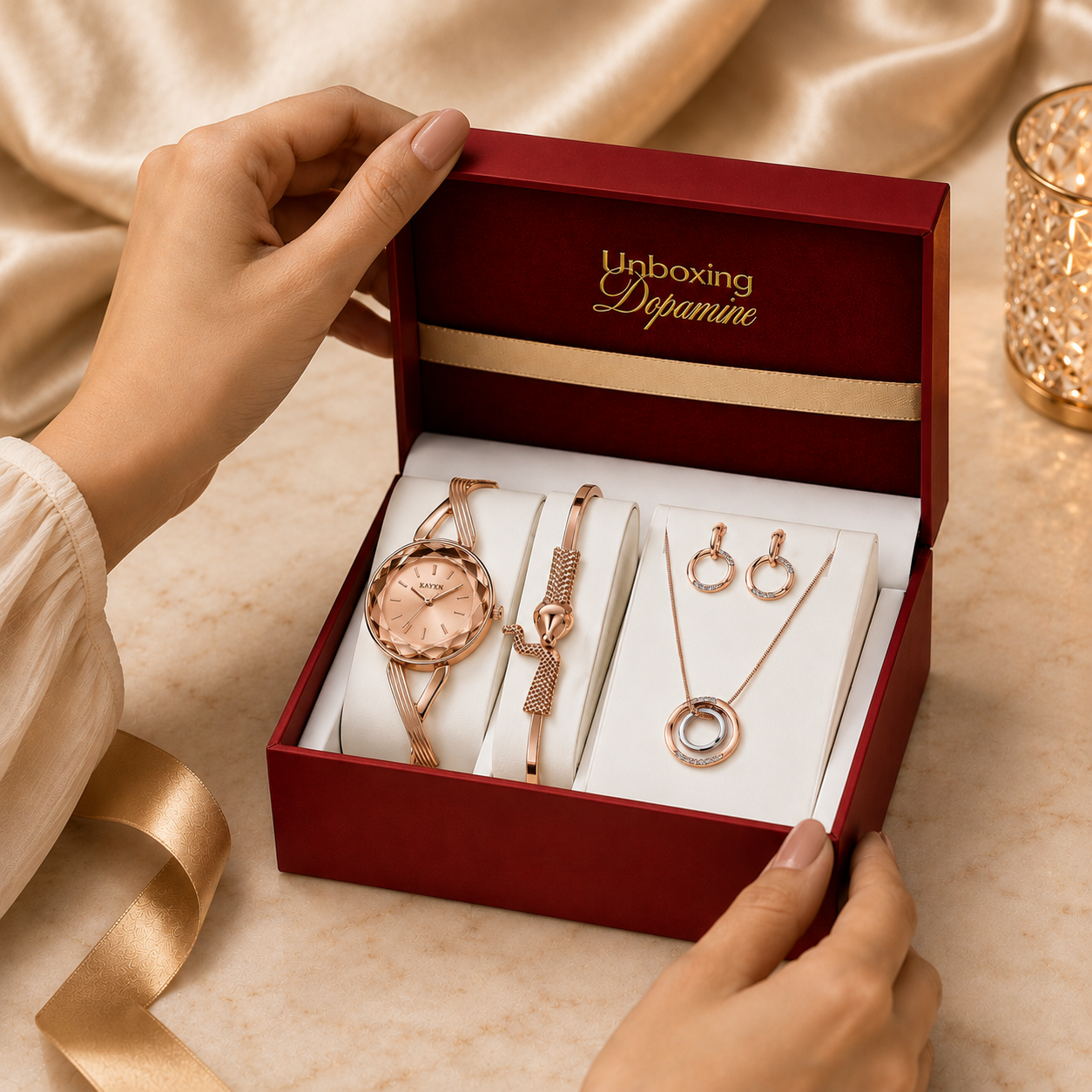 The Signature Edit Watch & Jewelry Set - Rose Gold