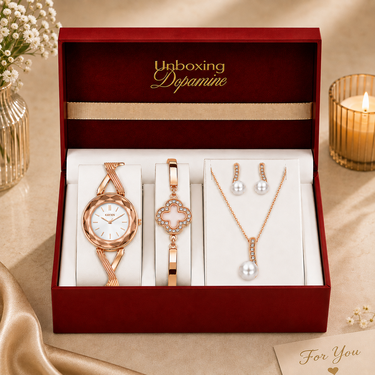 The Signature Edit Watch & Jewelry Set - White