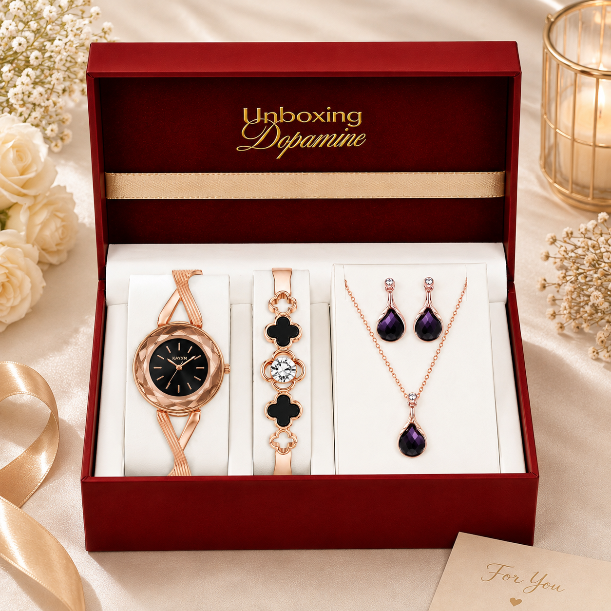 The Signature Edit Watch & Jewelry Set - Black