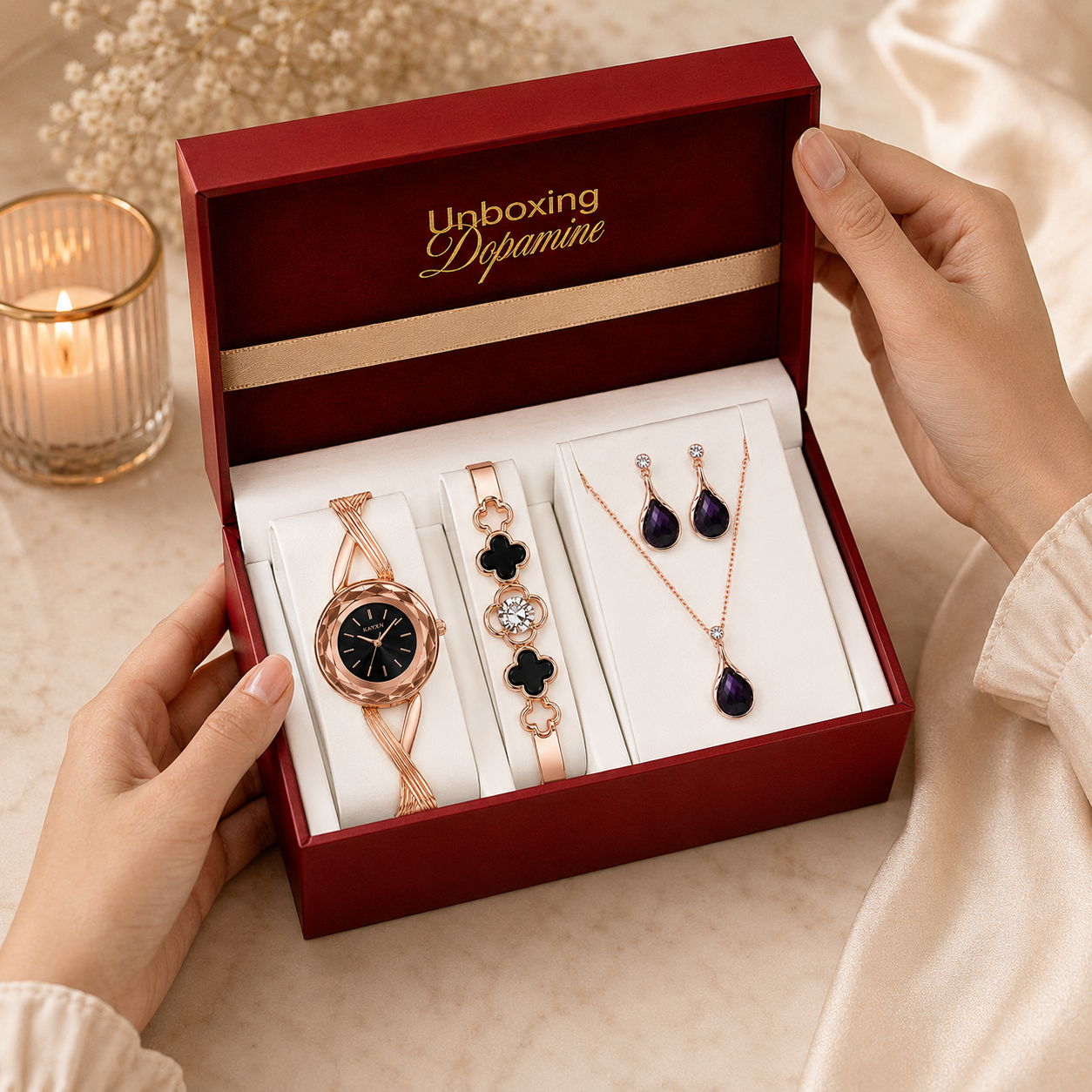 The Signature Edit Watch & Jewelry Set - Black