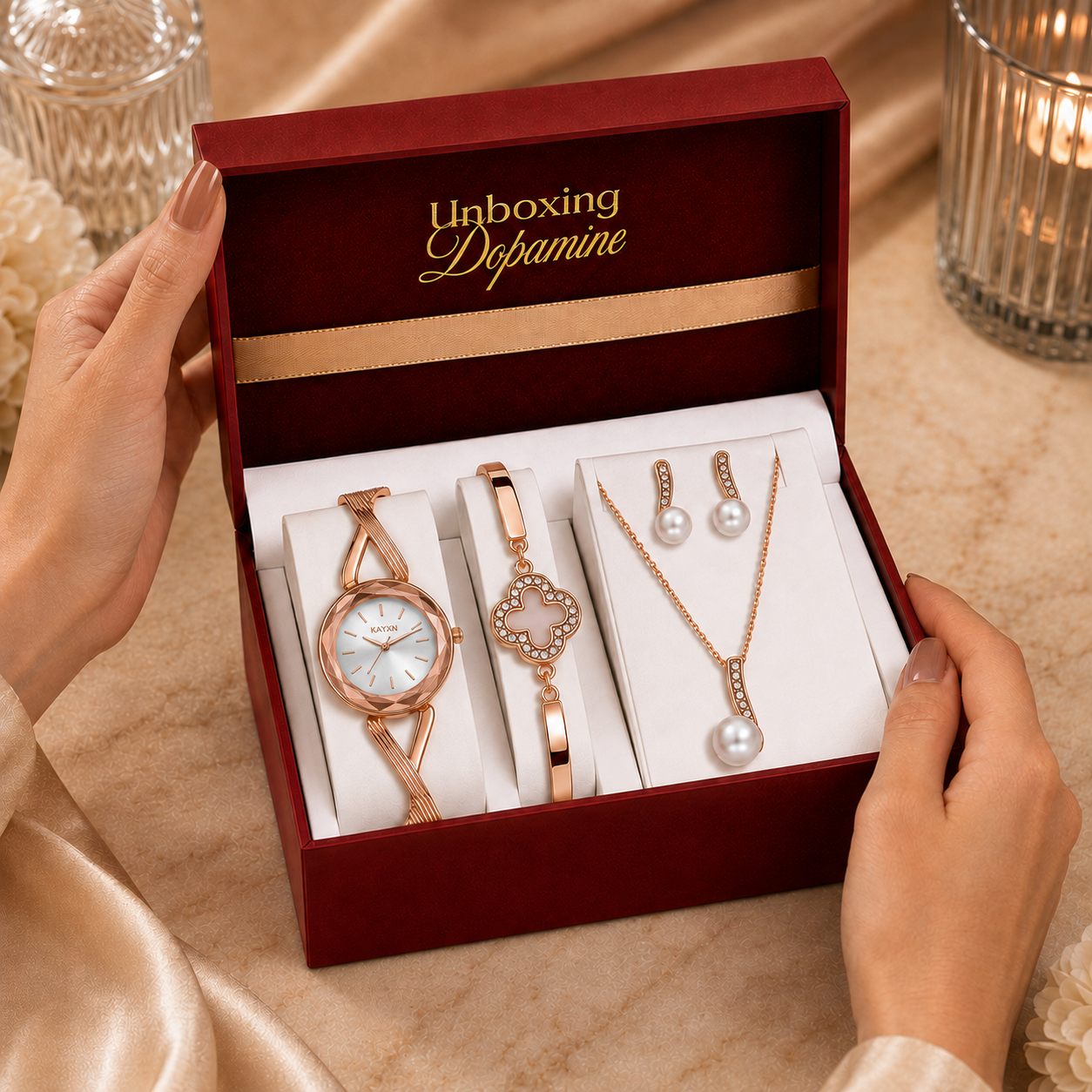 The Signature Edit Watch & Jewelry Set - White
