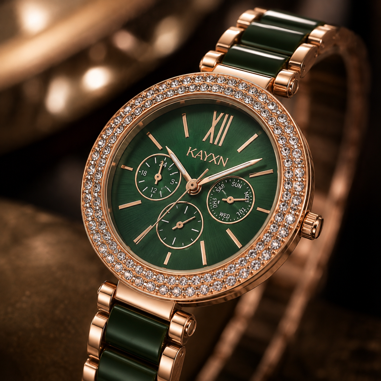 The Opaline Jewelry Gift Set with Watch - Emerald Green