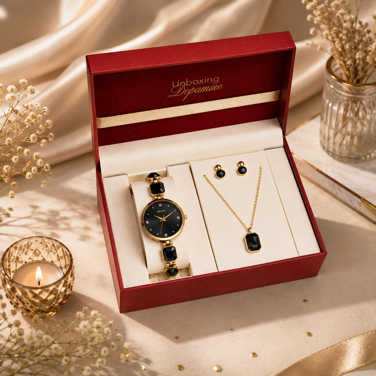 Celestique Edition Watch & Jewelry Set for Her - Black