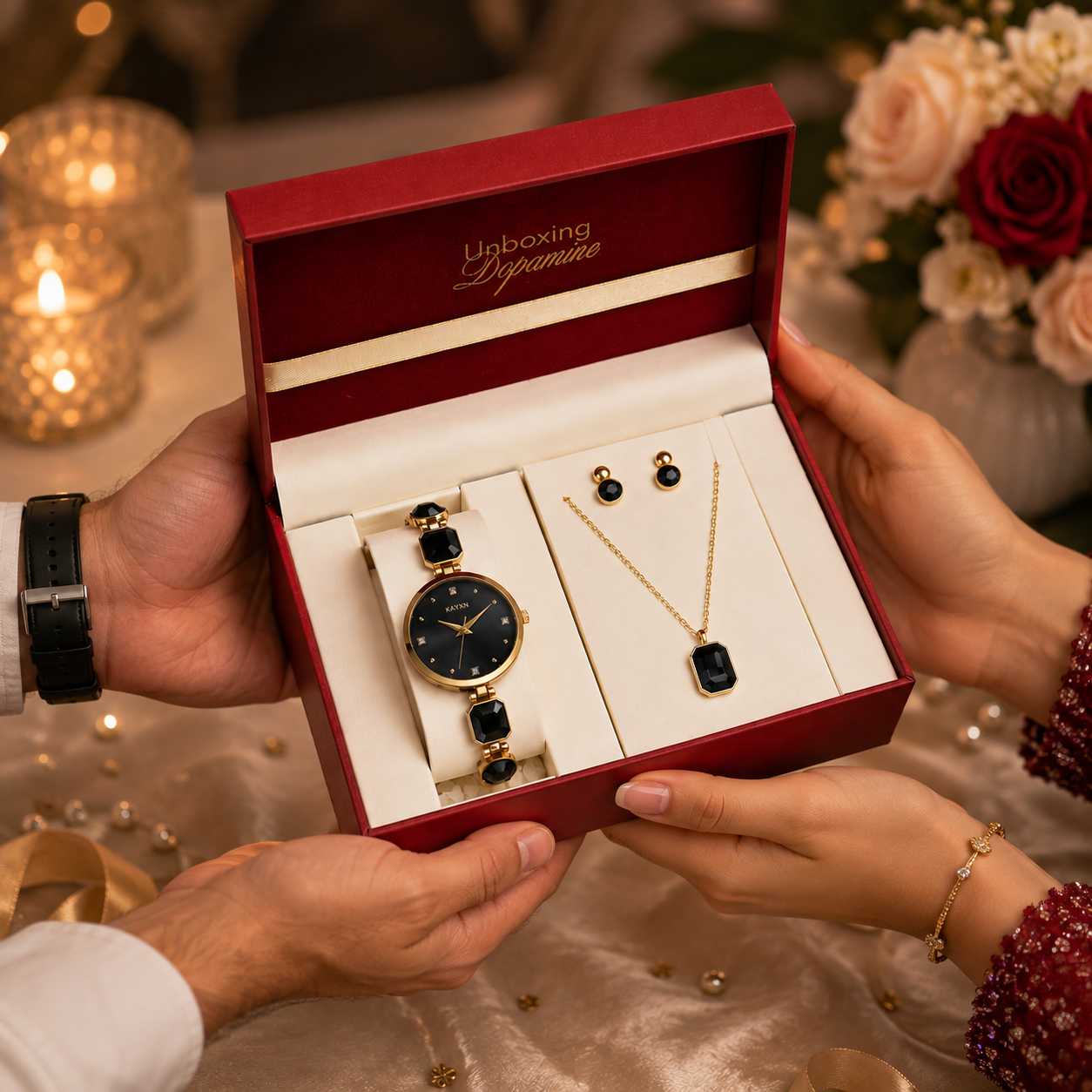 Celestique Edition Watch & Jewelry Set for Her - Black