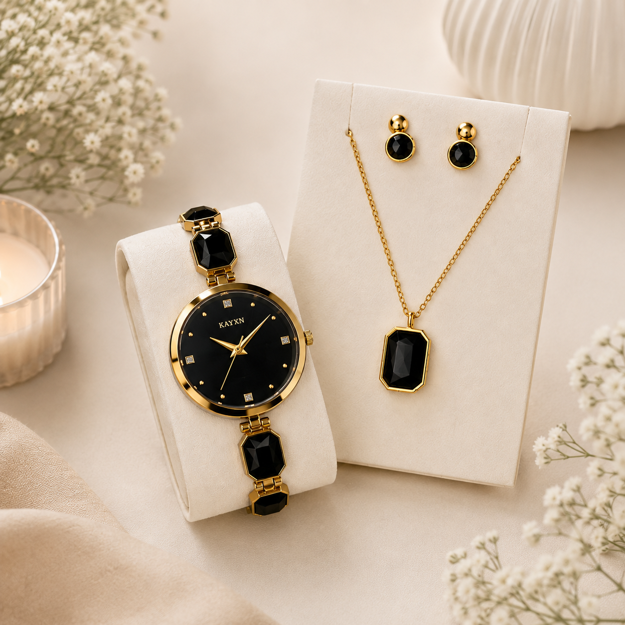 Celestique Edition Watch & Jewelry Set for Her - Black