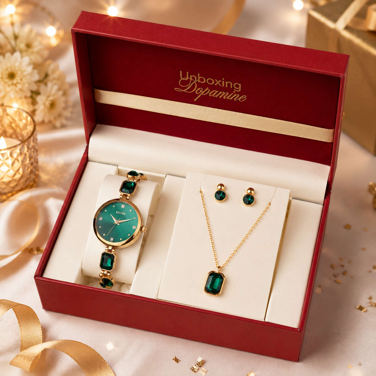 Celestique Edition Watch & Jewelry Set for Her - Green