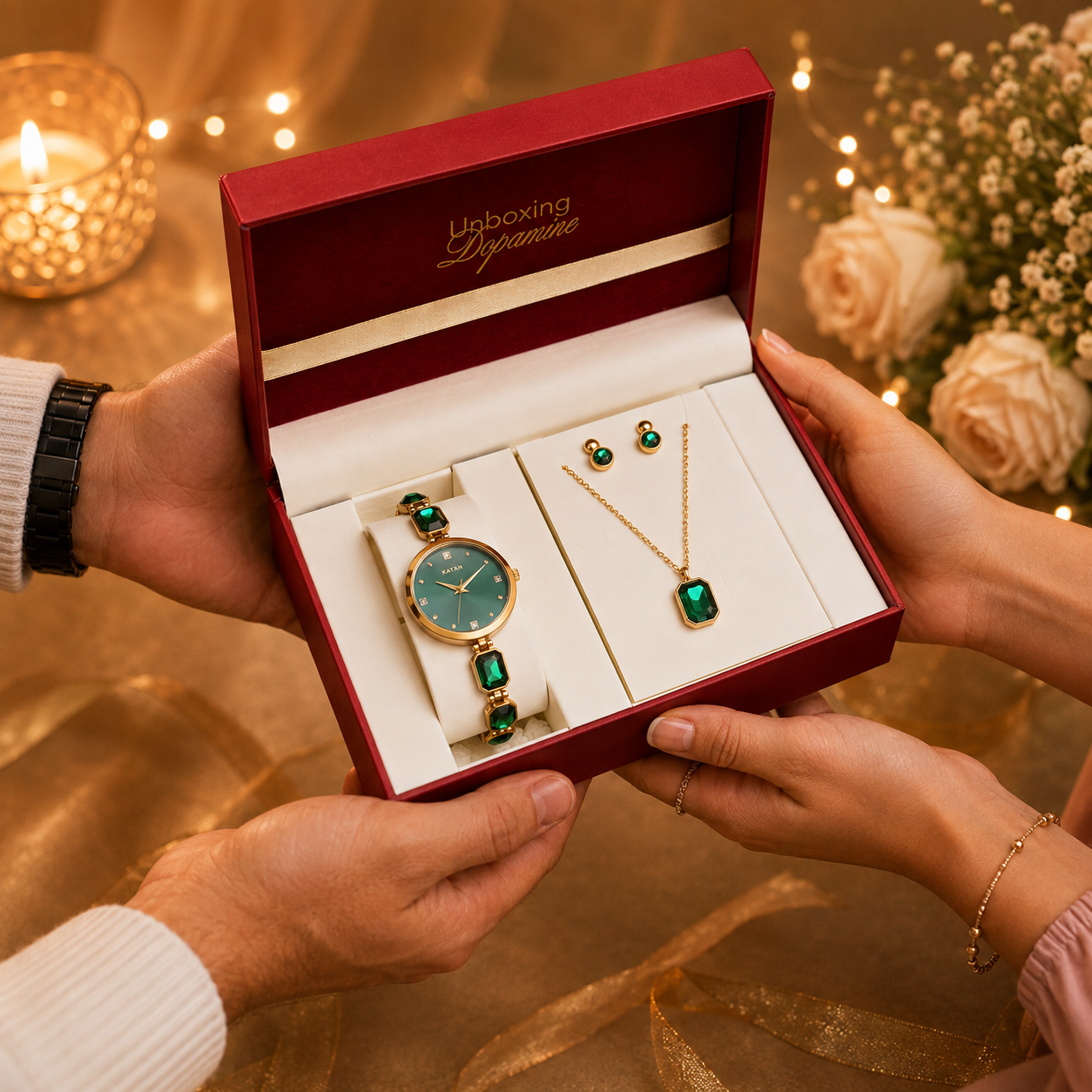 Celestique Edition Watch & Jewelry Set for Her - Green