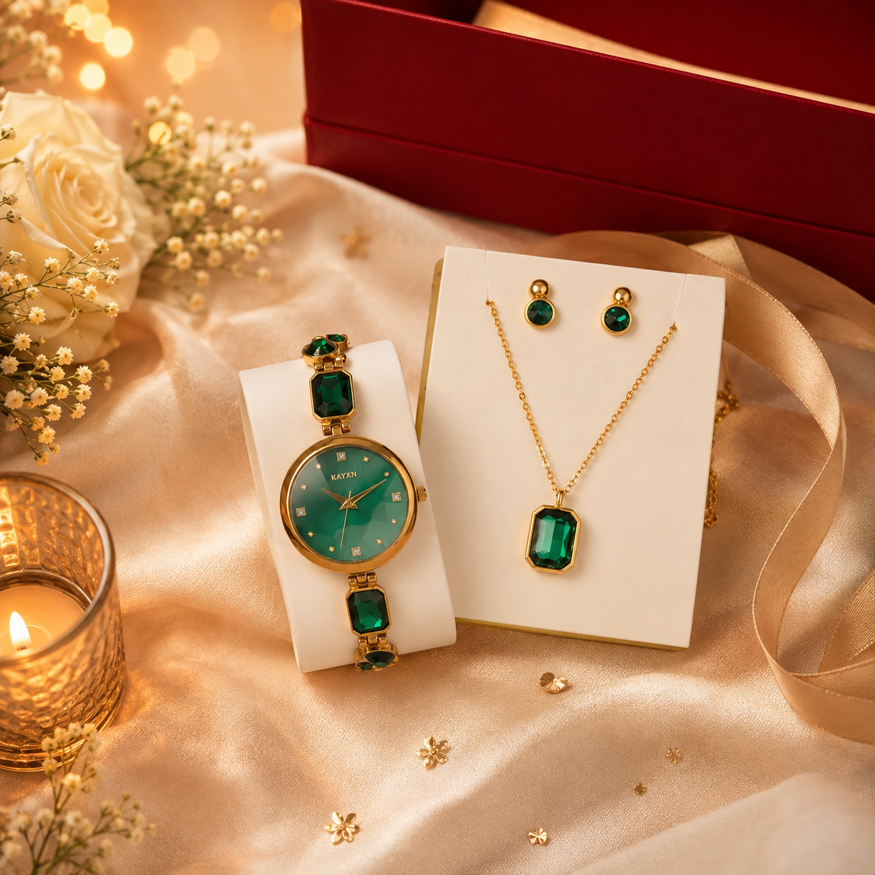Celestique Edition Watch & Jewelry Set for Her - Green