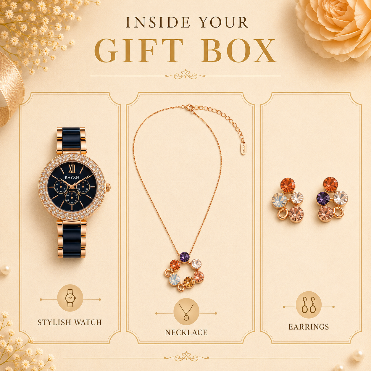 The Opaline Jewelry Gift Set with Watch - Midnight Blue