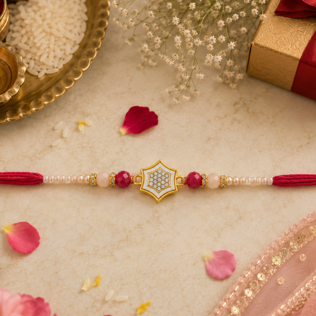 Emerald Prestige Watch & Rakhi Gift Set for Him - Silver
