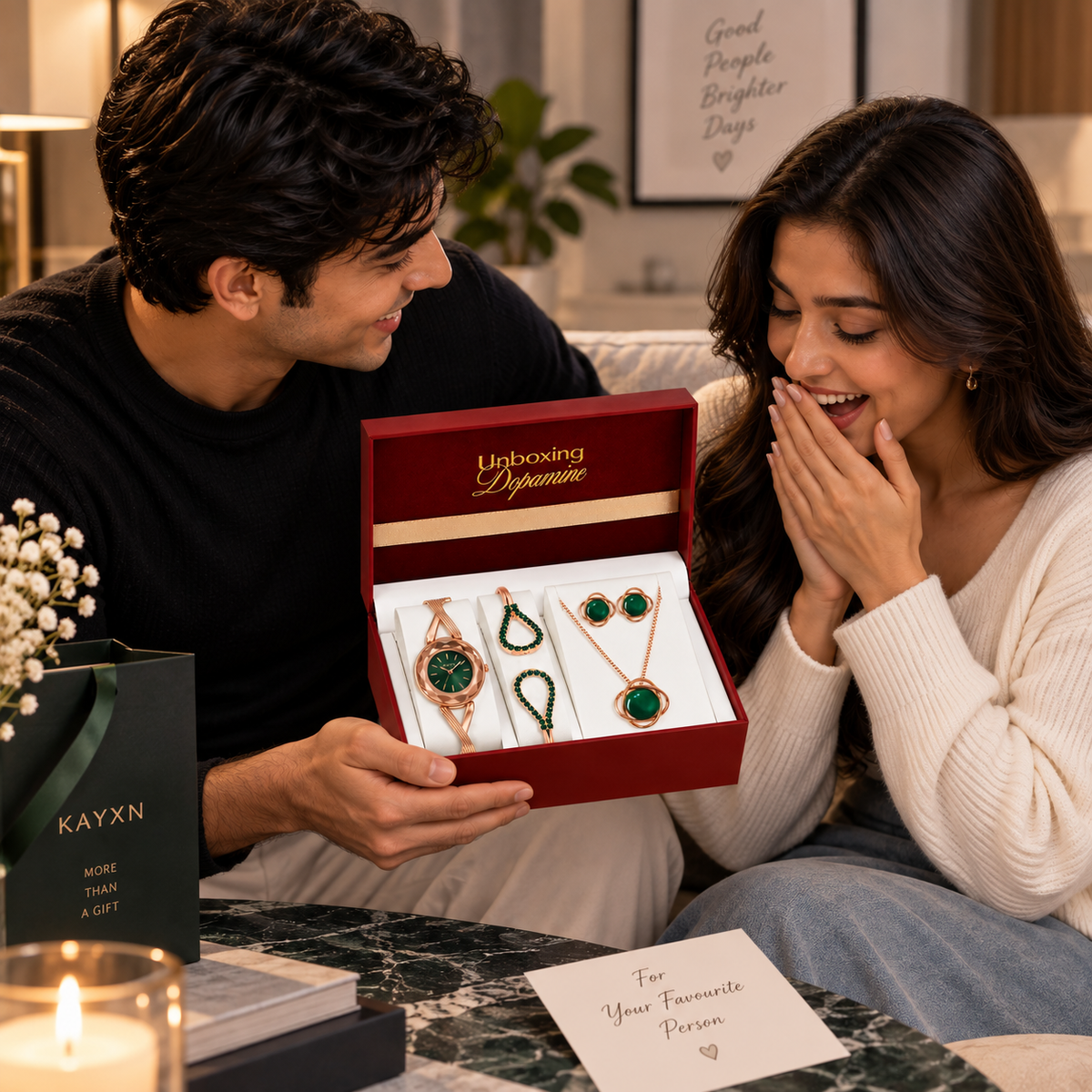 The Signature Edit Watch & Jewelry Set - Green