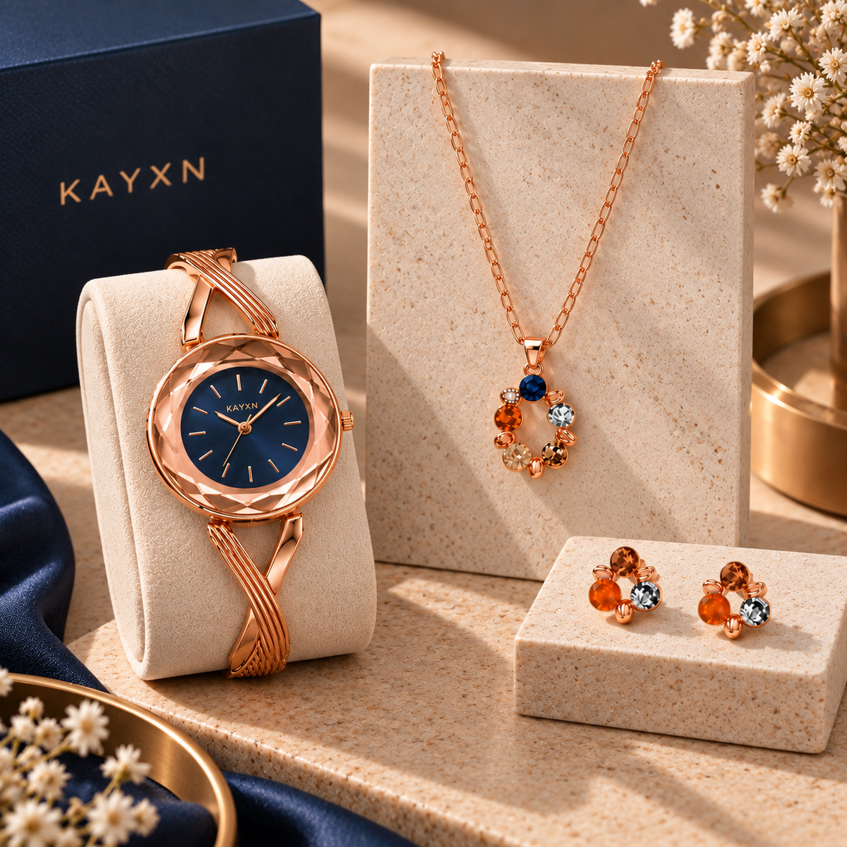 The Signature Edit Watch & Jewelry Set - Blue