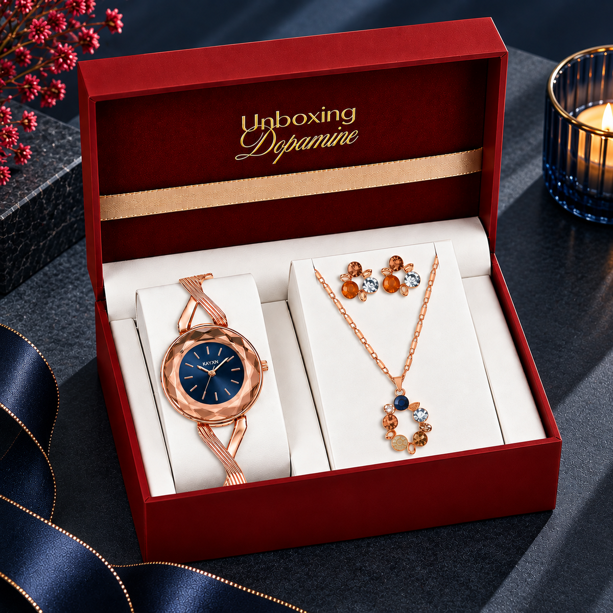 The Signature Edit Watch & Jewelry Set - Blue