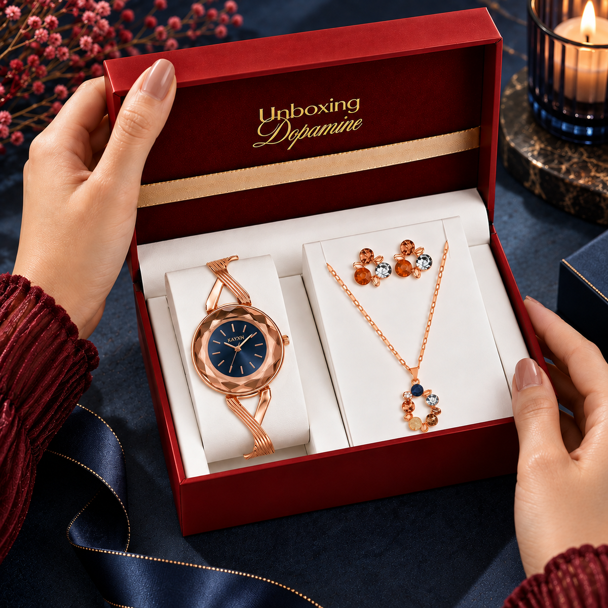 The Signature Edit Watch & Jewelry Set - Blue