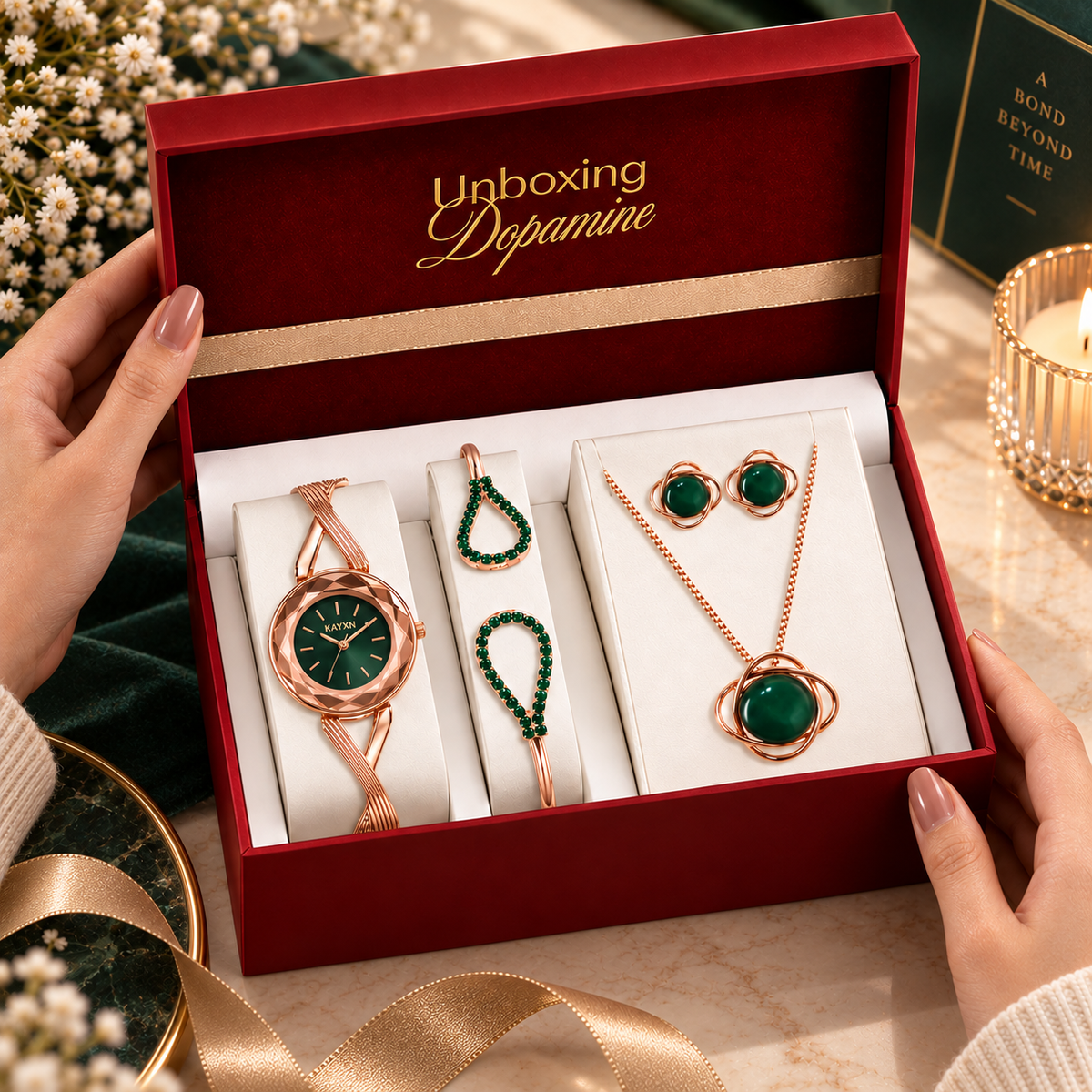 The Signature Edit Watch & Jewelry Set - Green