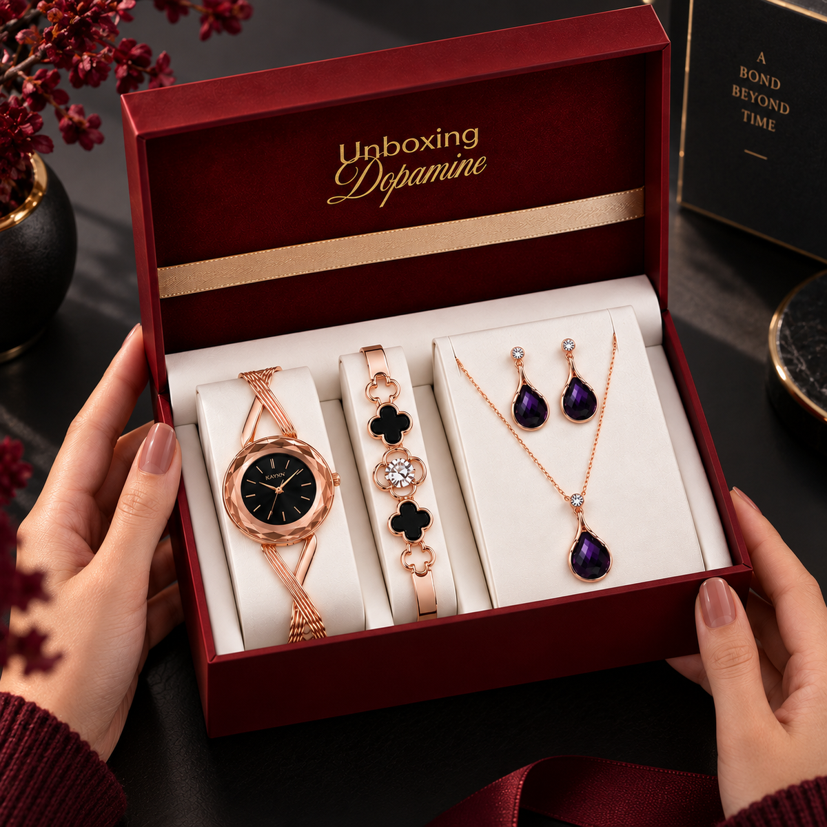 The Signature Edit Watch & Jewelry Set - Black